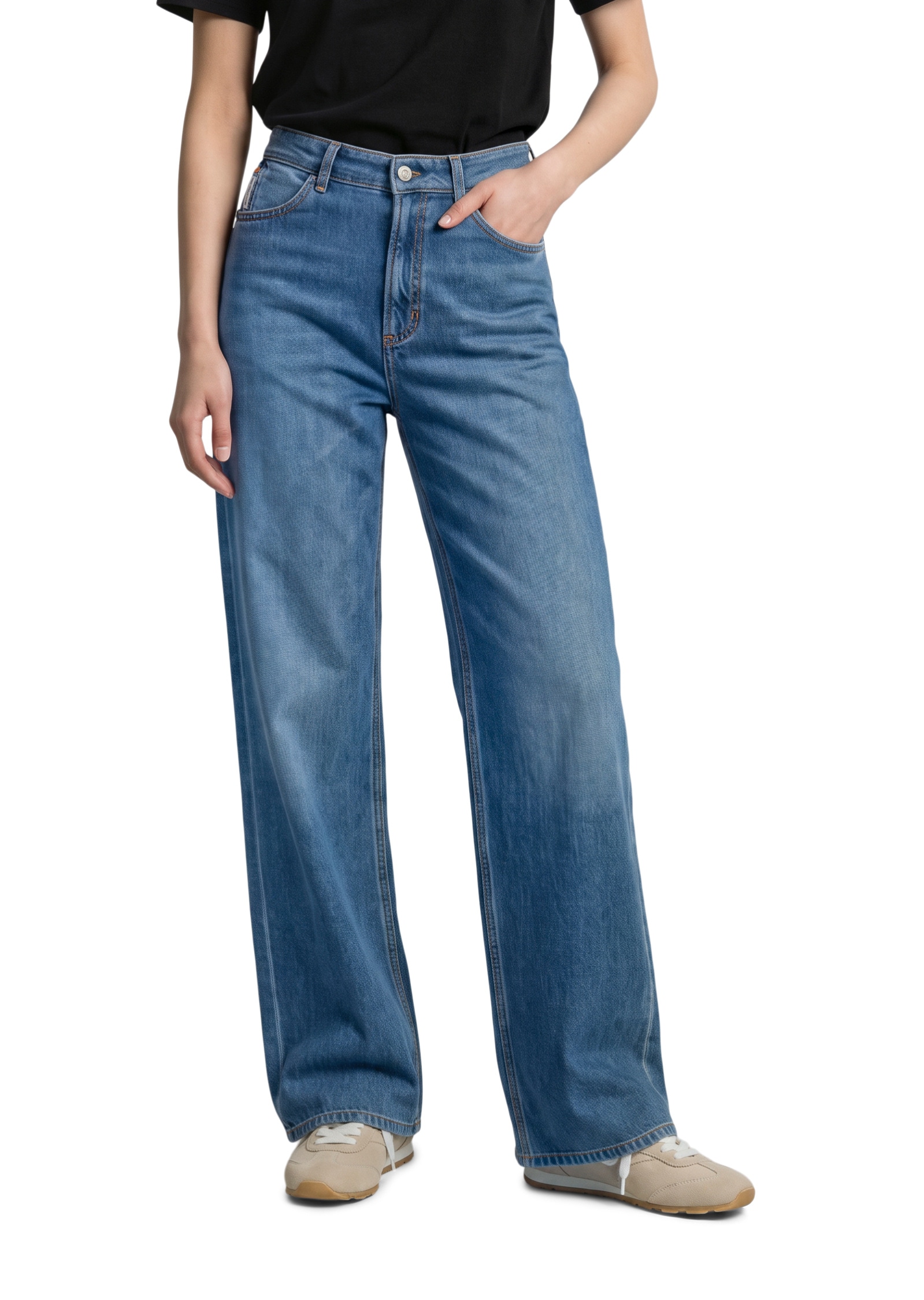 Marc OPolo DENIM Weite Jeans "aus leichter Bio-Baumwoll-Qualität"