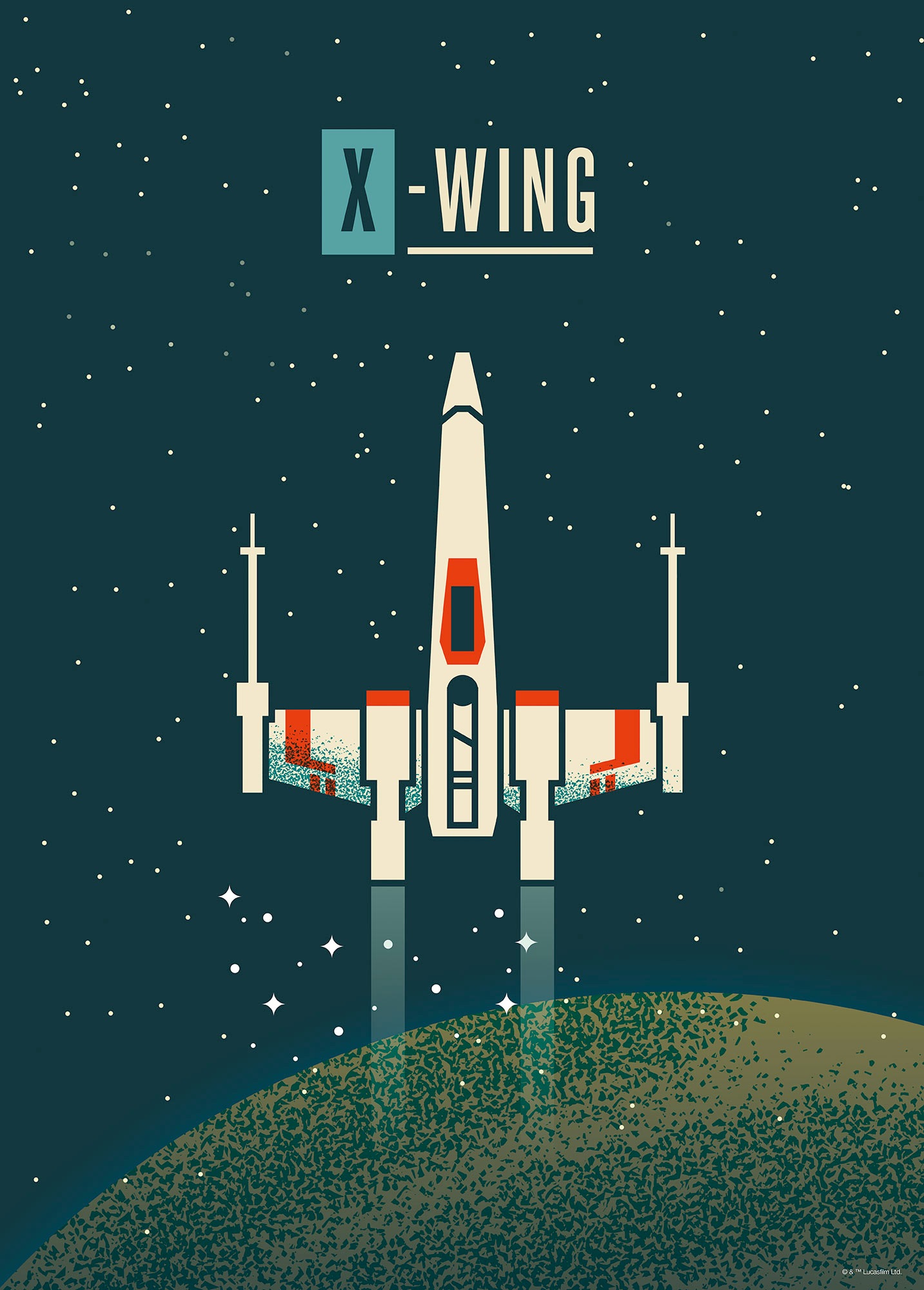 Komar Wandbild »Star Wars Geeky X-Wing«, Disney, (Set, 1 St.), 50 x 70 cm (Breite x Höhe) - Kinderzimmer, Dekoration