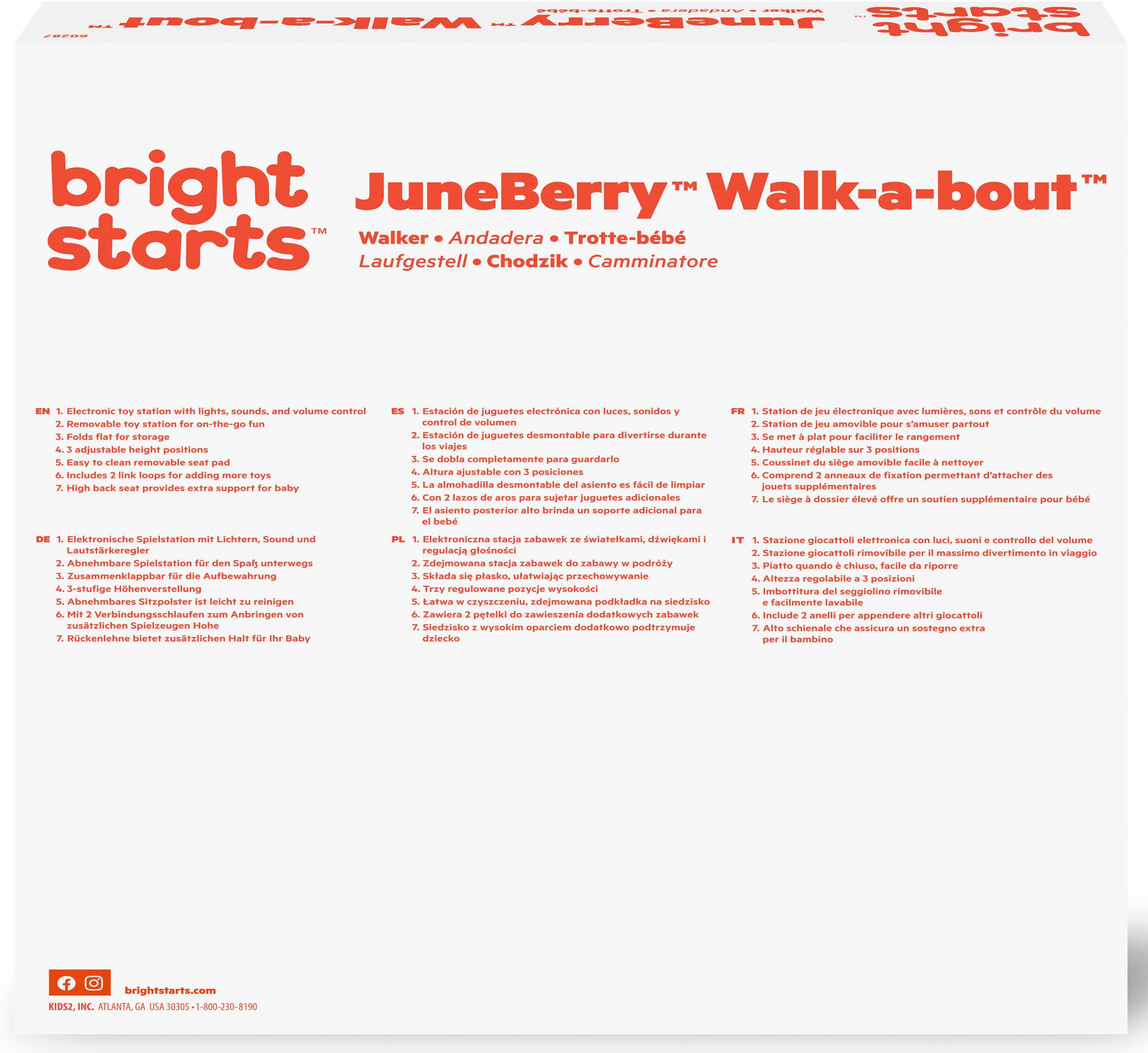 Bright Starts Lauflernhilfe Walk-a-bout™«, »JuneBerry mit Sound Licht und BAUR 