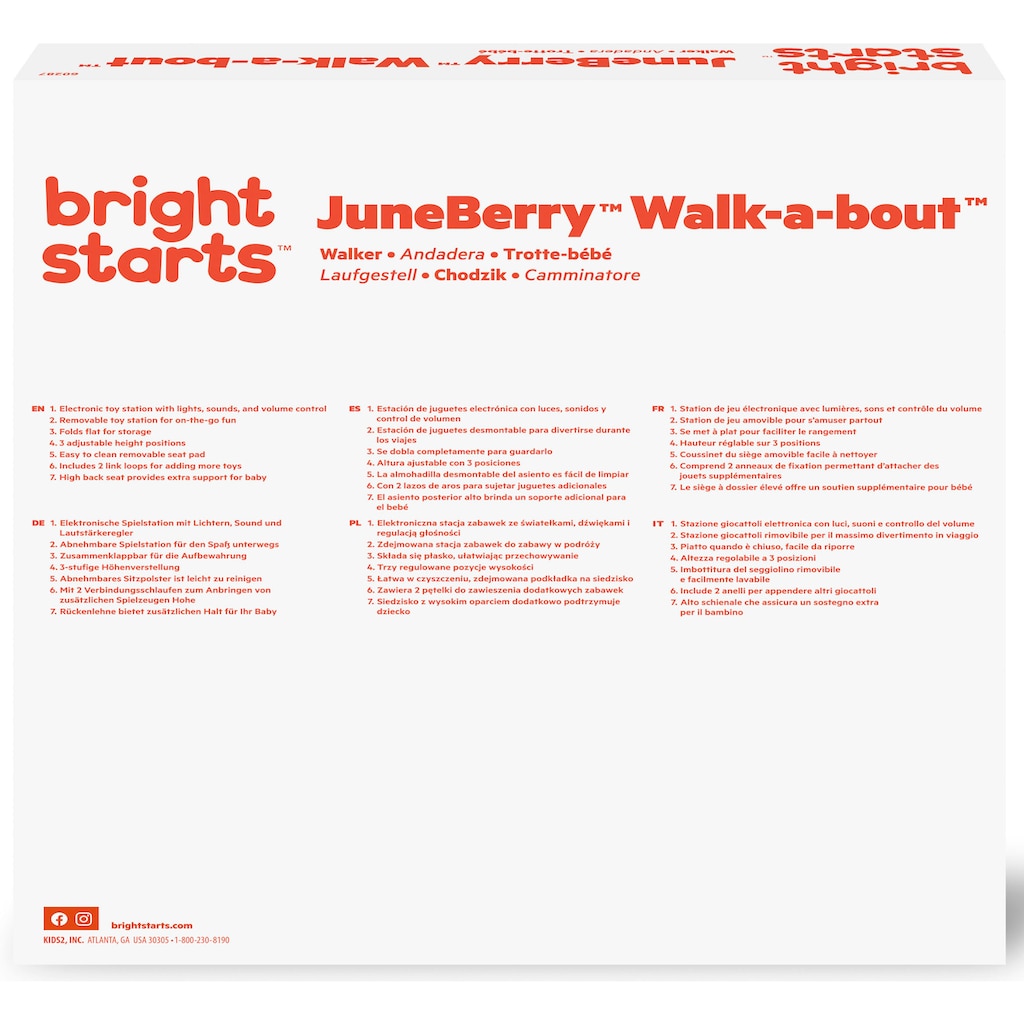 Bright Starts Lauflernhilfe »JuneBerry Walk-a-bout™«, mit Licht und Sound