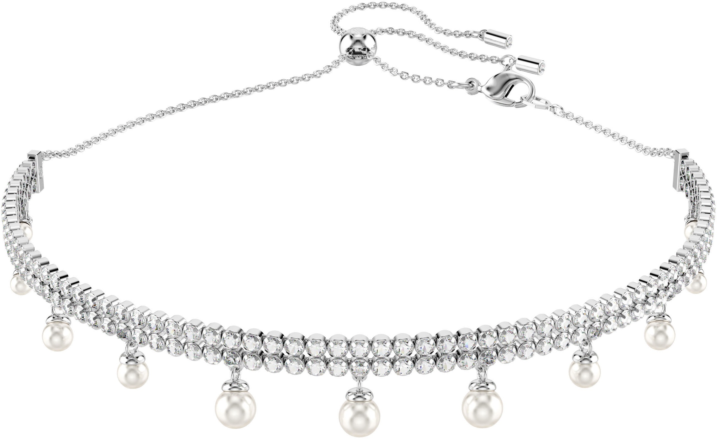 SWAROVSKI Damen Choker "Schmuck Geschenk Ariana Grande Halsband", Metall Perlen, L: 30, silber, Metall, Perlen, Halsketten, mit Swarovski Kristall -
