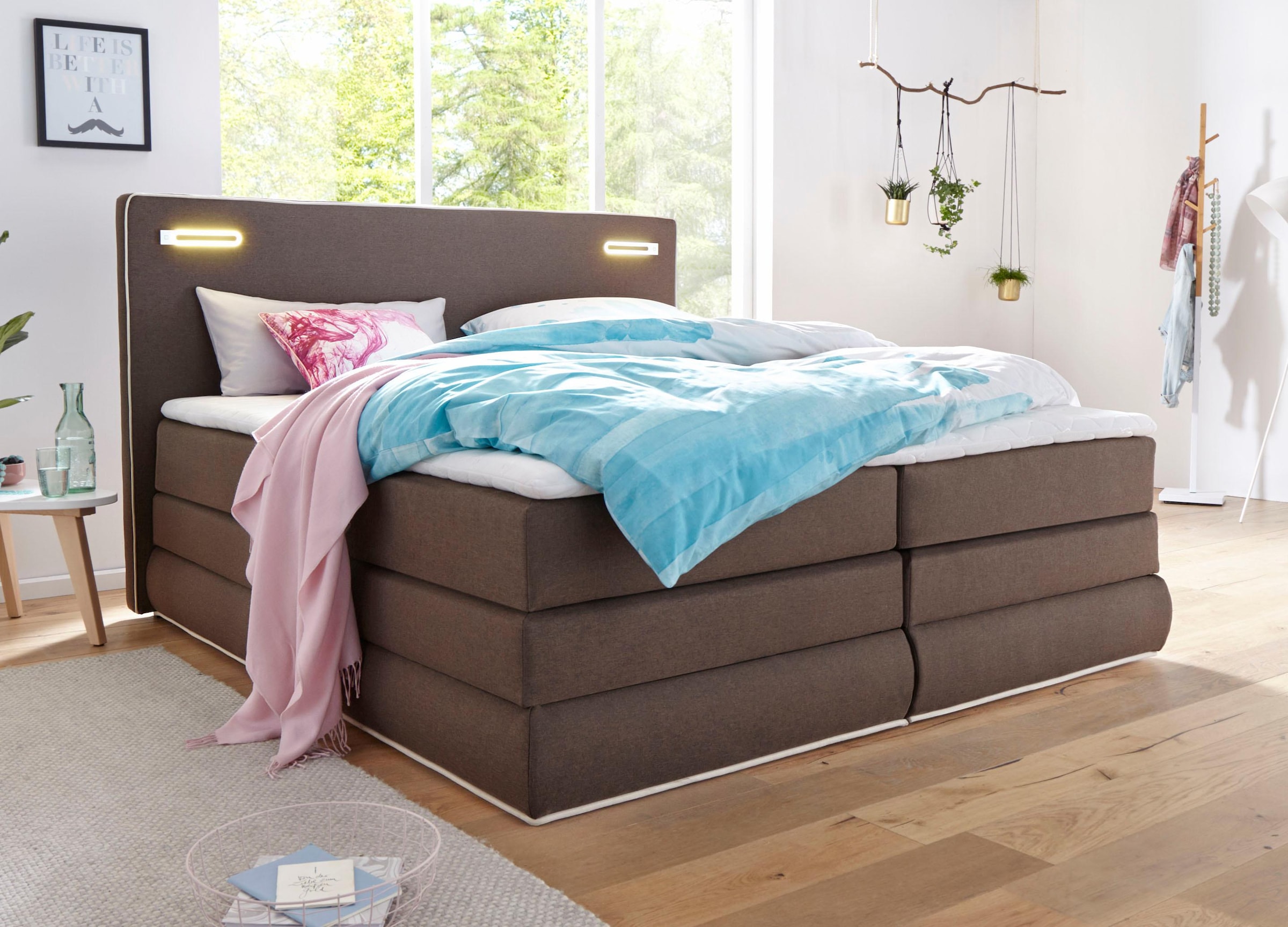 Boxspringbett »Rubona«, inkl. Bettkasten, LED-Beleuchtung und Topper