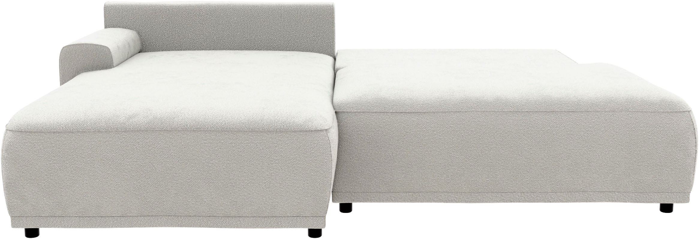 TRENDMANUFAKTUR Ecksofa »Fordon II, Schlafsofa mit Bettkasten, Couch in L-Form, Breite 250 cm«, in Struktur fein LEO, haustierfreundlich, wollweiß, Armlehne links