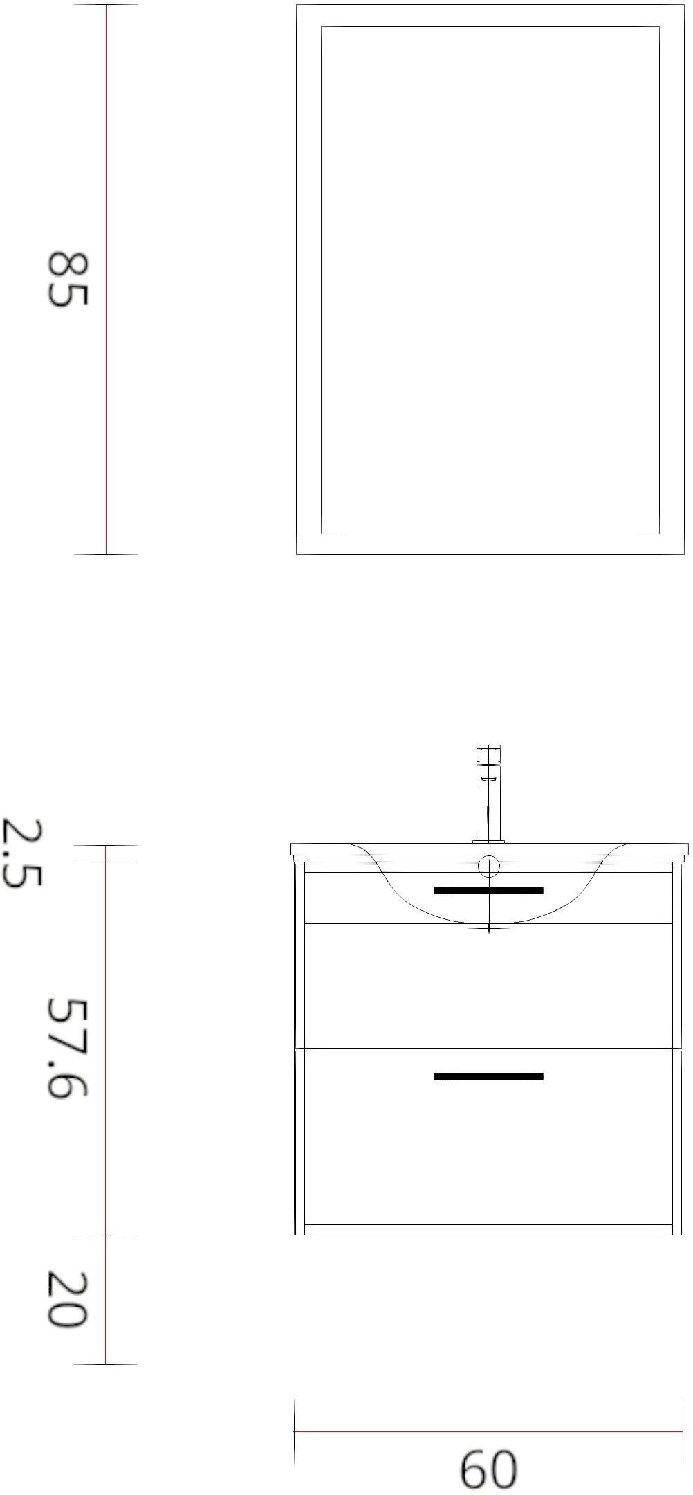 nobilia® elements Badmöbel-Set »"elements"«, (2 St.), Badblock 60cm mit Flächenspiegel