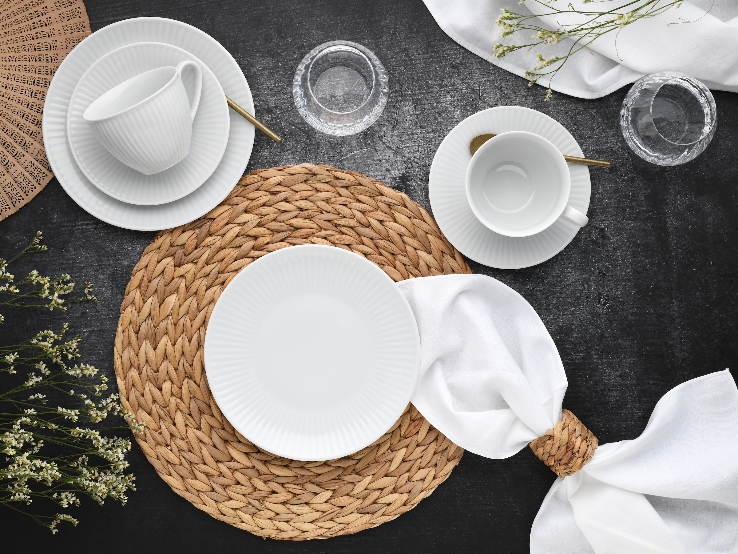 CreaTable Kaffeeservice »Valencia Weiß, Kaffee-Service 18-tlg«, (Set, 18 tlg.), Elegant, Boho Chic