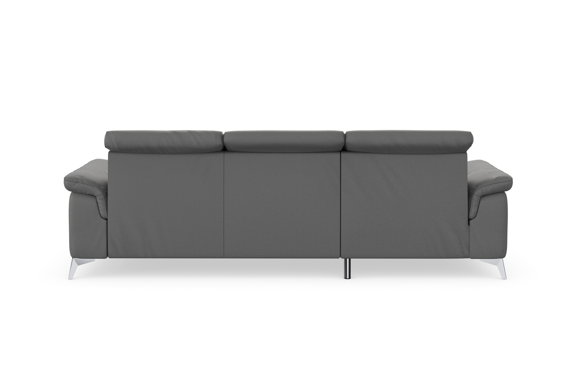 Ecksofa SIT & MORE "Sinatra L-Form", grau (steel), B:258cm H:85cm T:170cm, 100% Polyester, Sofas, Ecksofa, mit Recamiere, optinal mit Kopfteilverstellung und Armteilfunktion 6