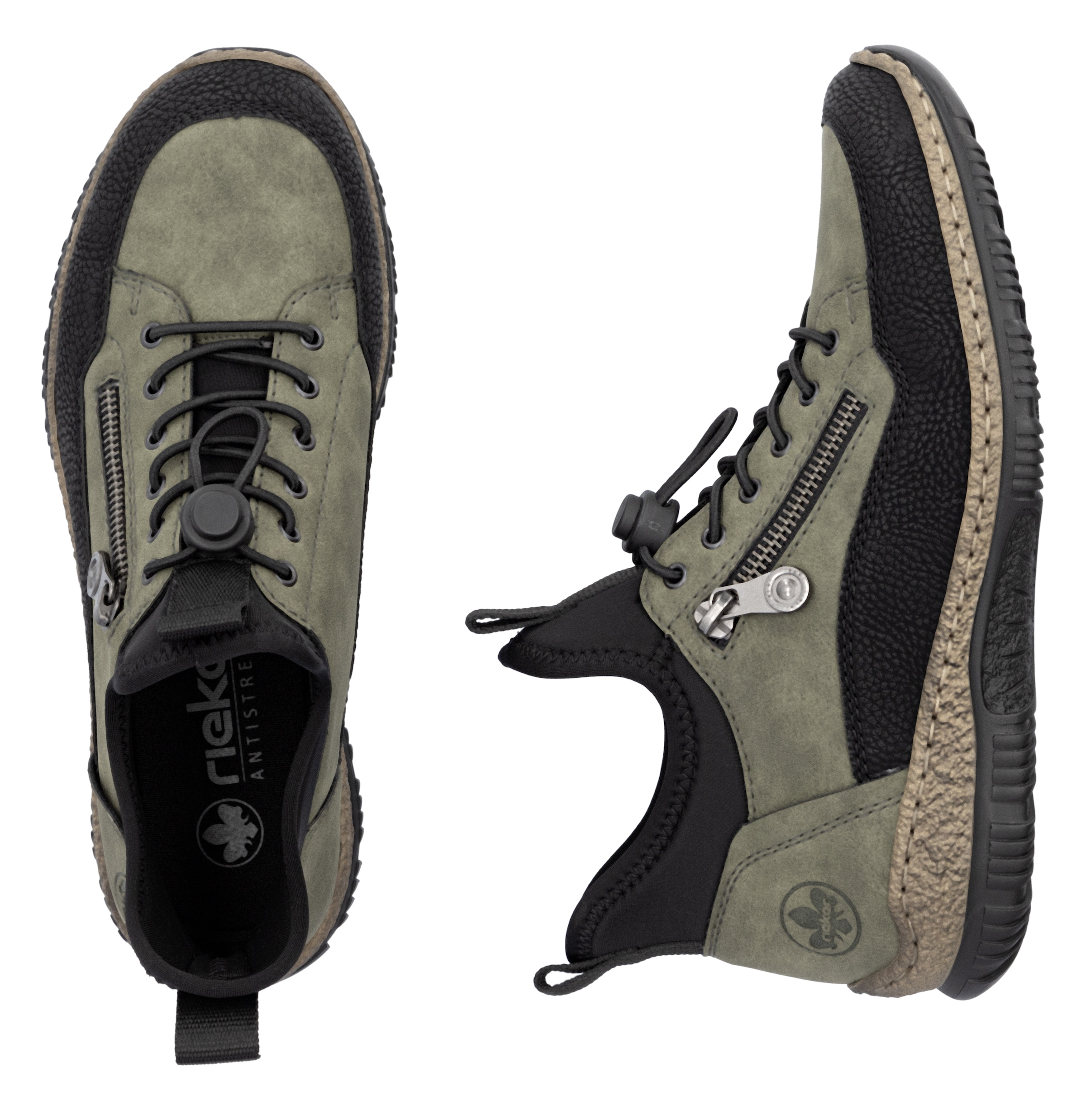 Rieker Slip-On Sneaker, Schlupfschuh, Freizeitschuh mit Schnellverschluss