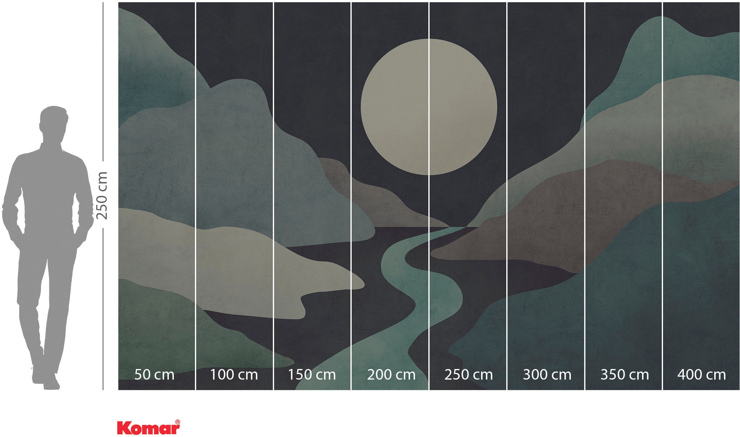 Komar Vliestapete »Digitaldruck Vlies - Moonlight Monumental - Größe 400 x 250 cm«, bedruckt, Wohnzimmer, Schlafzimmer