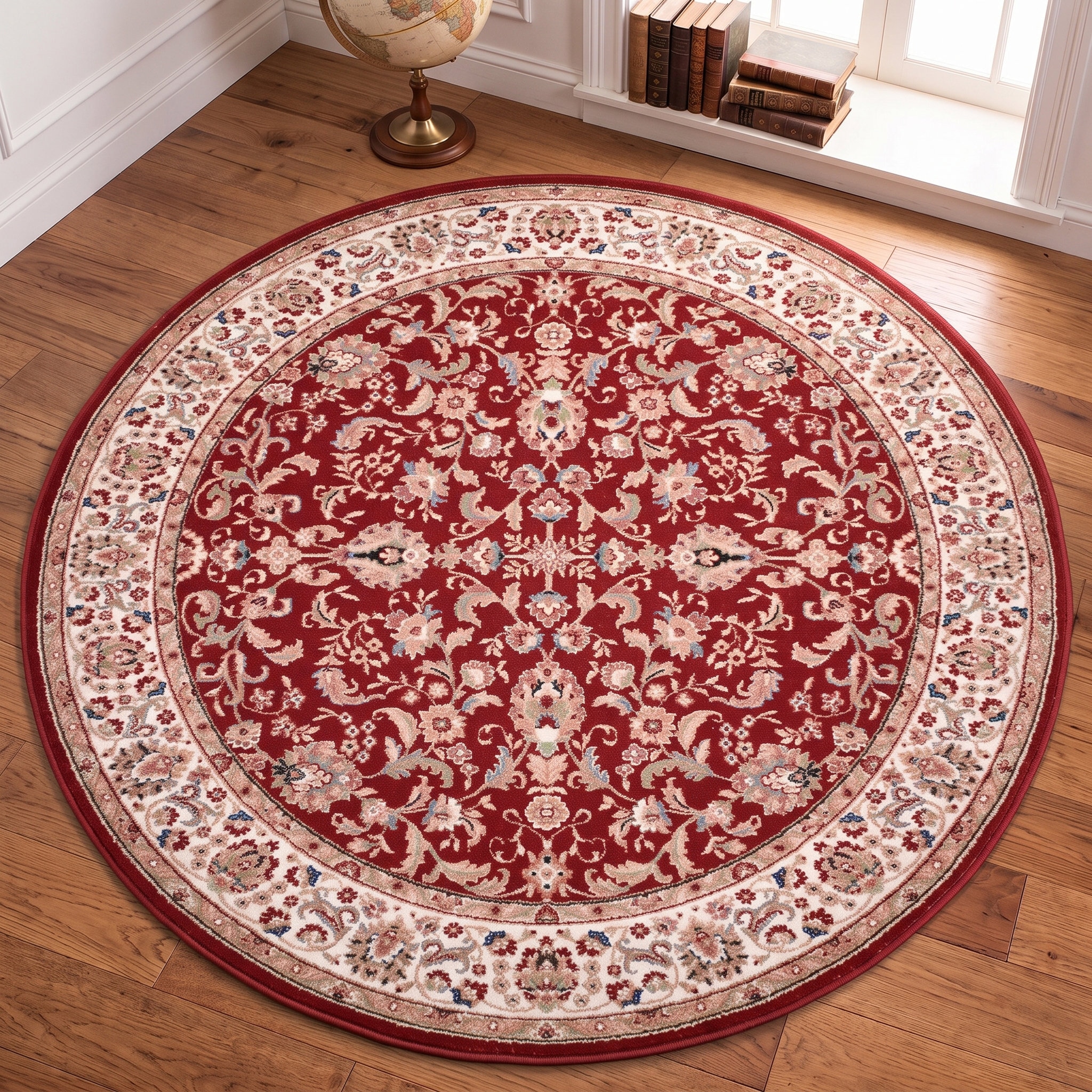 THEKO Wollteppich "Dolna - 808" rund 10 mm Höhe Kurzflor, reine Wolle, Orient-Optik