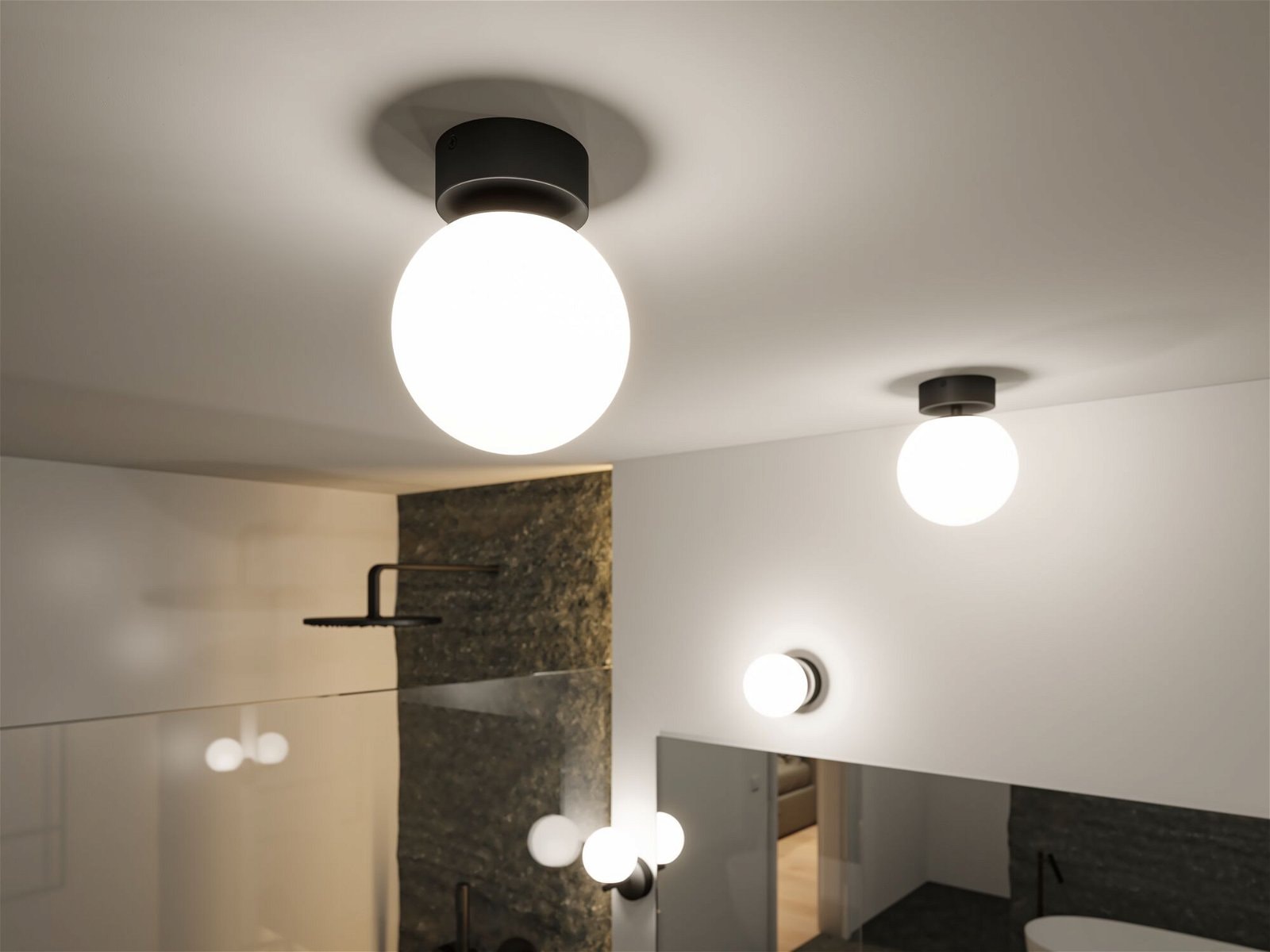 Black Friday Paulmann LED Deckenleuchte »Selection Bathroom Gove IP44 3000K  5W Satin/Schwarz matt Glas/Metall«, 1 flammig-flammig | BAUR