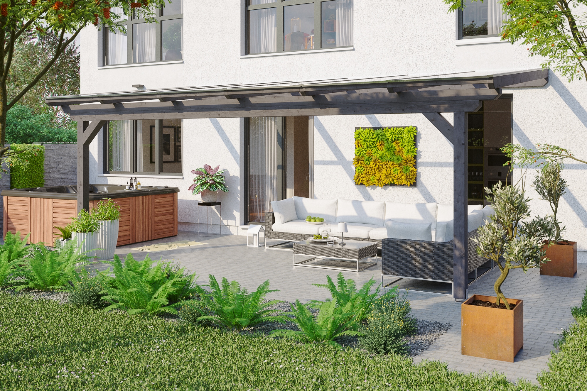 Skanholz Terrassendach »Ancona«, Leimholz