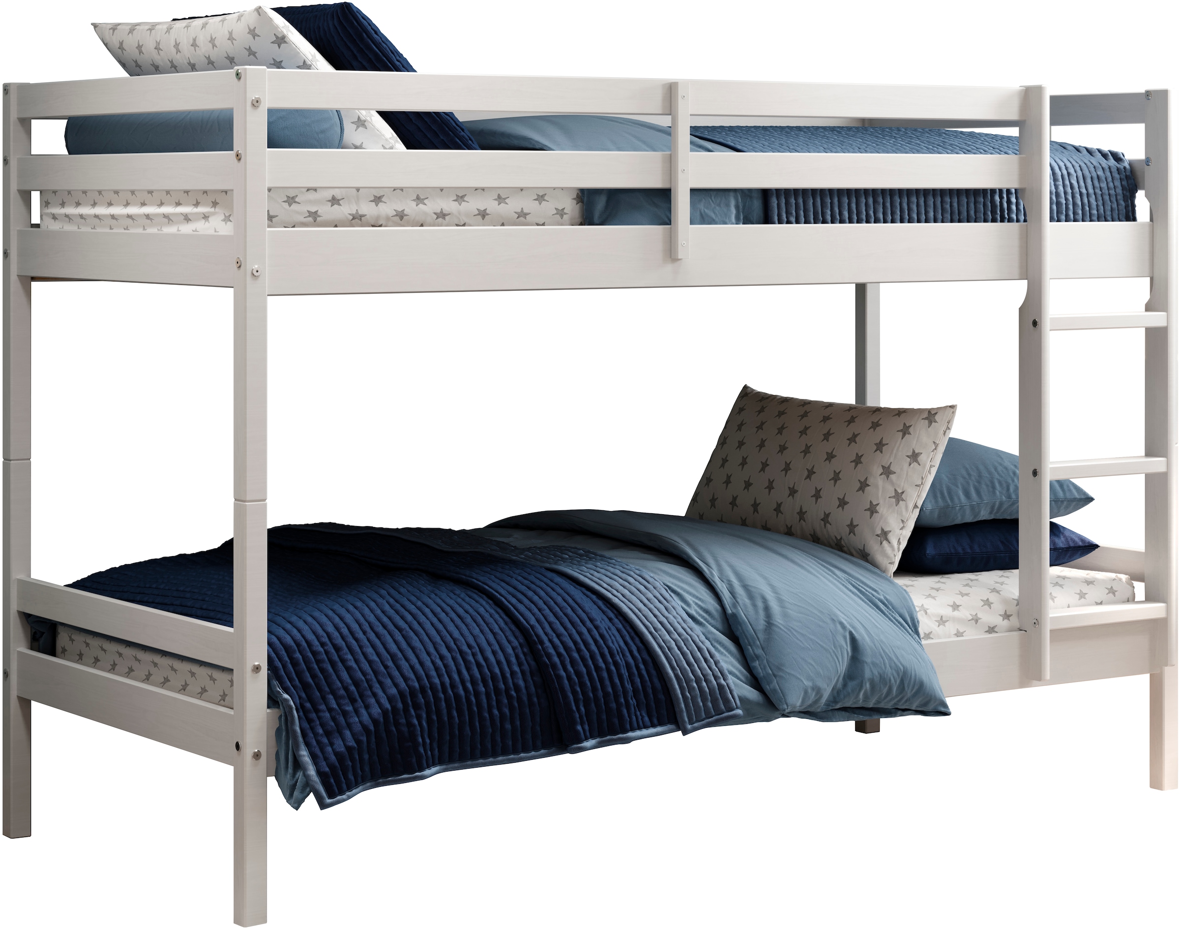 Lüttenhütt Etagenbett »Mora Bett Kinderbett Leiterbett Stockbett Holzbett Bestseller«, (1 St.),...