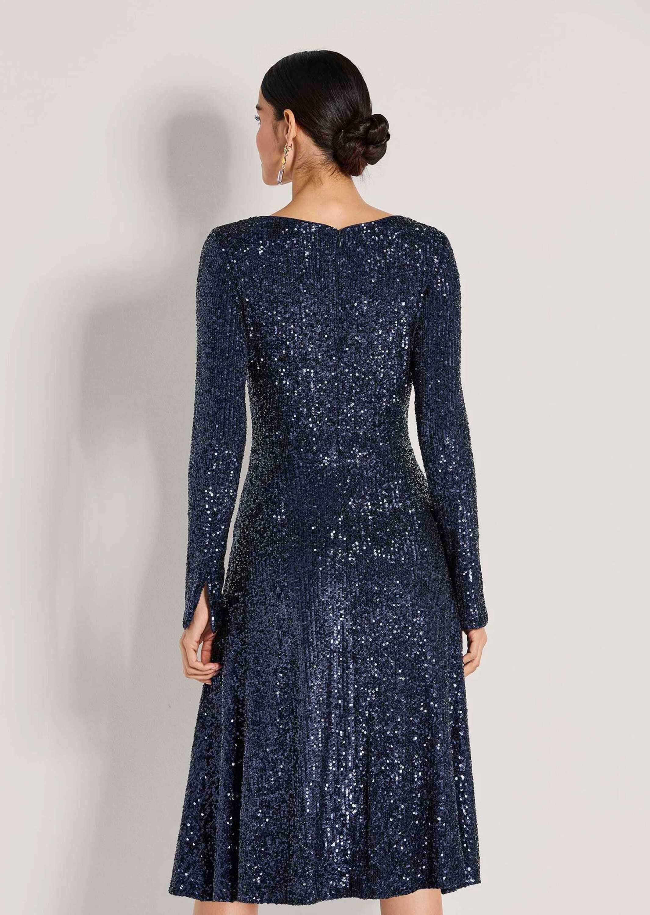 MADELEINE Cocktailkleid »Paillettenkleid Abendkleid mit Glanzeffekt« Ärmel mit Schlitz