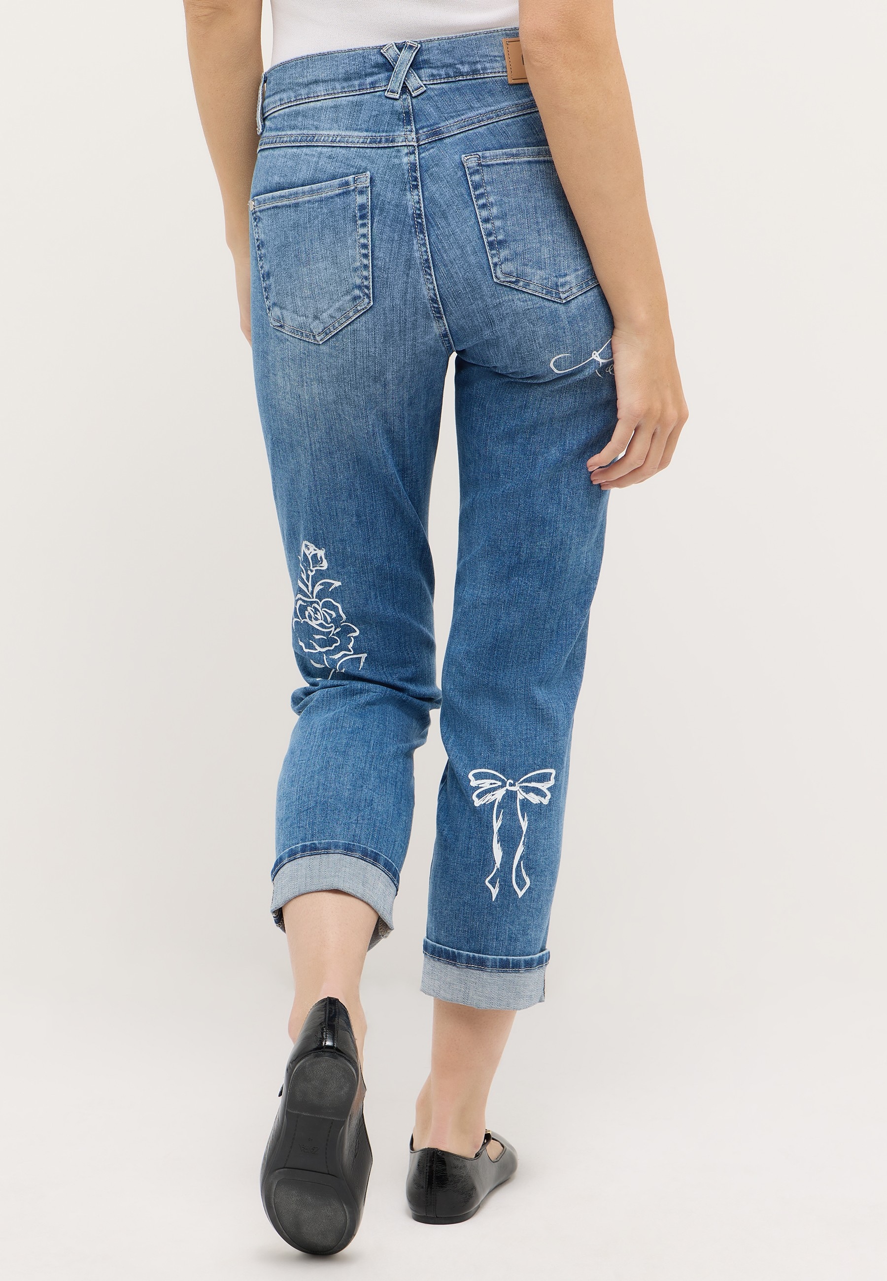 ANGELS High-waist-Jeans »Darleen Beauty« mit floralen Prints und Stretch