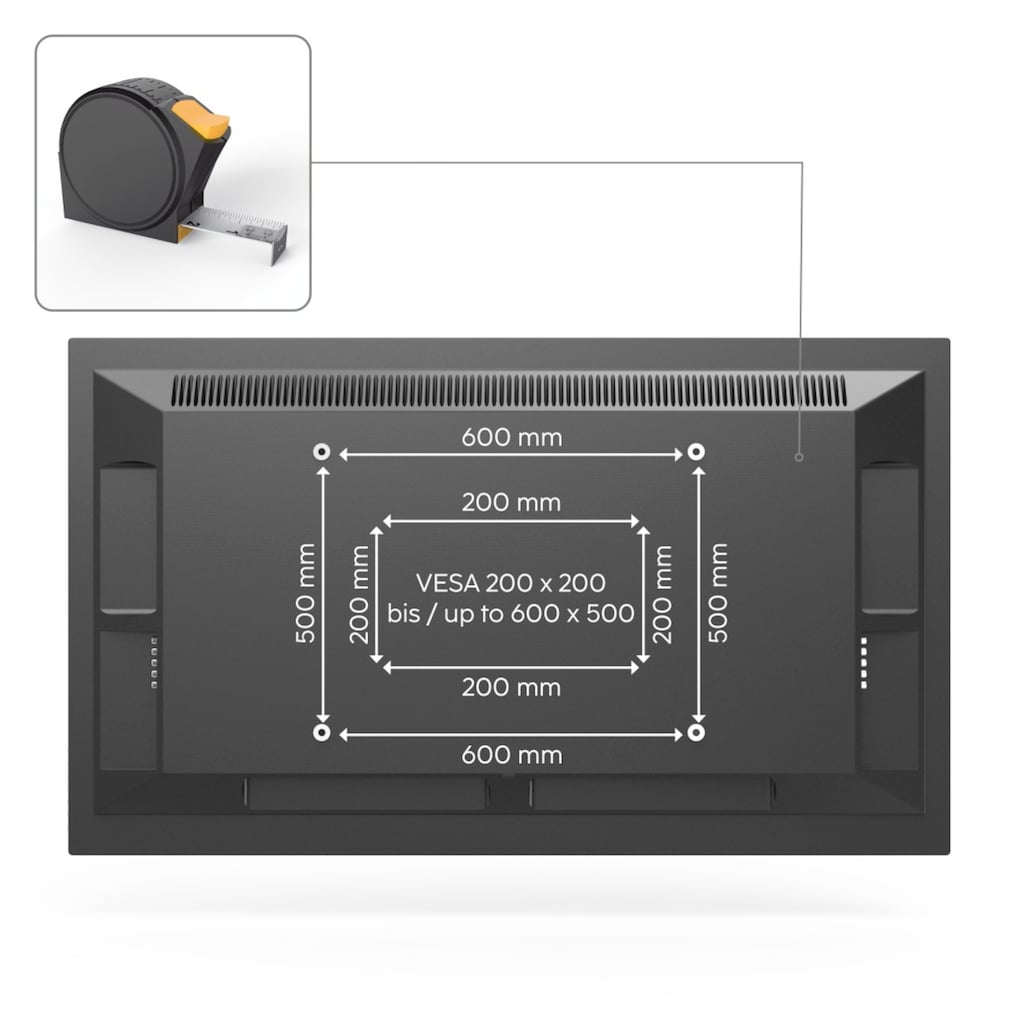 Hama TV-Wandhalterung »schwenkbar, vollbeweglich, 94 - 229cm (37" - 90"), 43",50",55",65",75"«, bis 228,6 cm Zoll