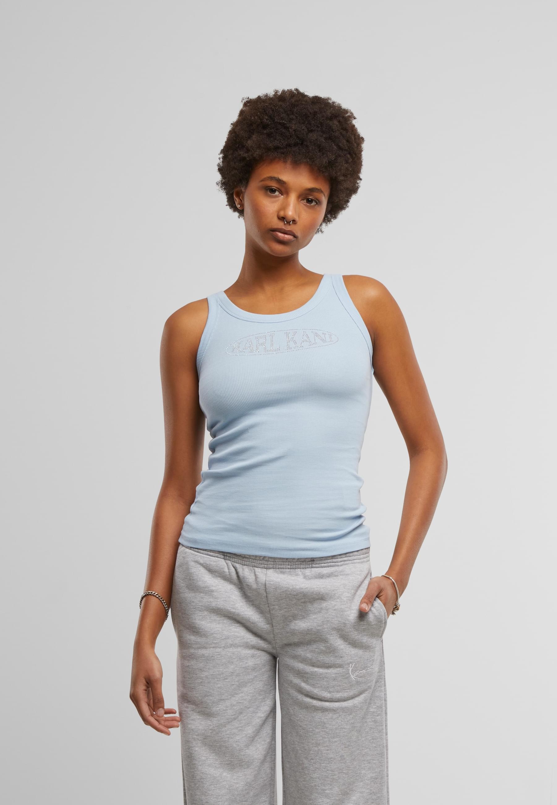 Karl Kani Muskelshirt »Karl Kani Woven Signature Rhinestone Rib Tank«, (1 tlg.)