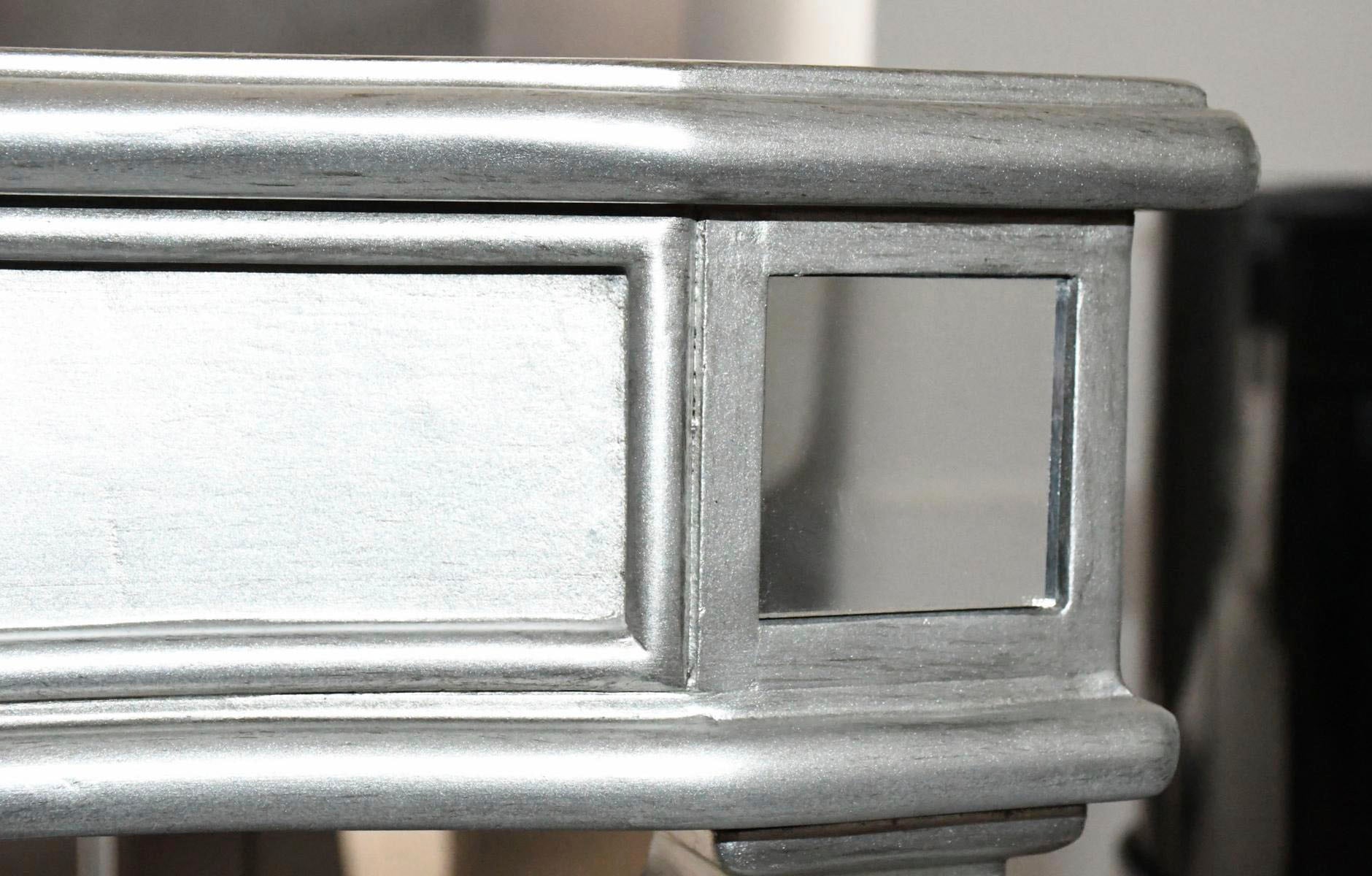 Leonique Couchtisch »Tessani«, Couchtisch, mattsilber, Spiegelinlays, Mosaikplatte, 122x66x47