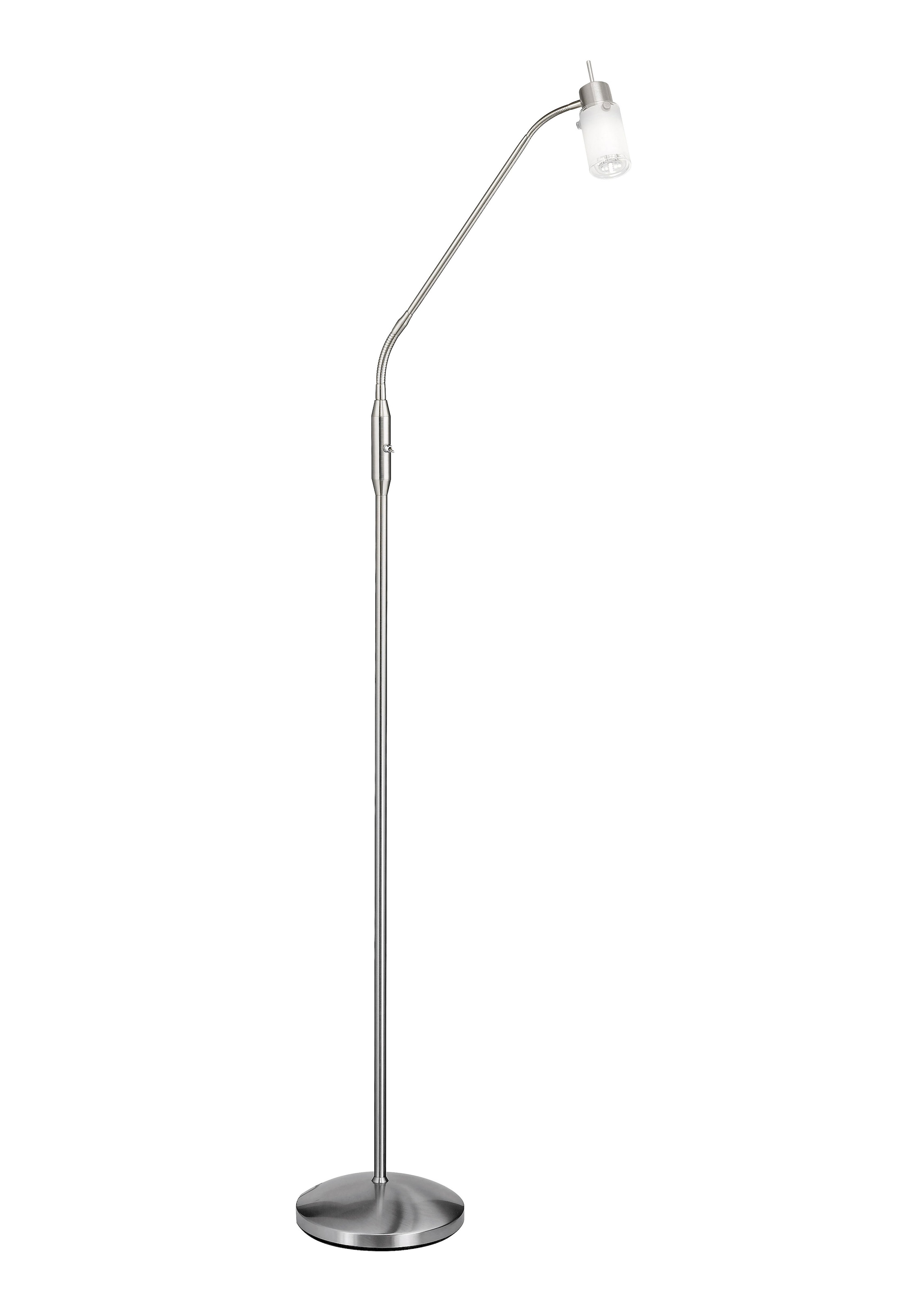 JUST LIGHT Stehlampe "MAX LED", silber (silberfarben), 1, H: 110cm, 1 Stk., Leuchten, wechselbares LED Leuchtmittel, Stehlampe