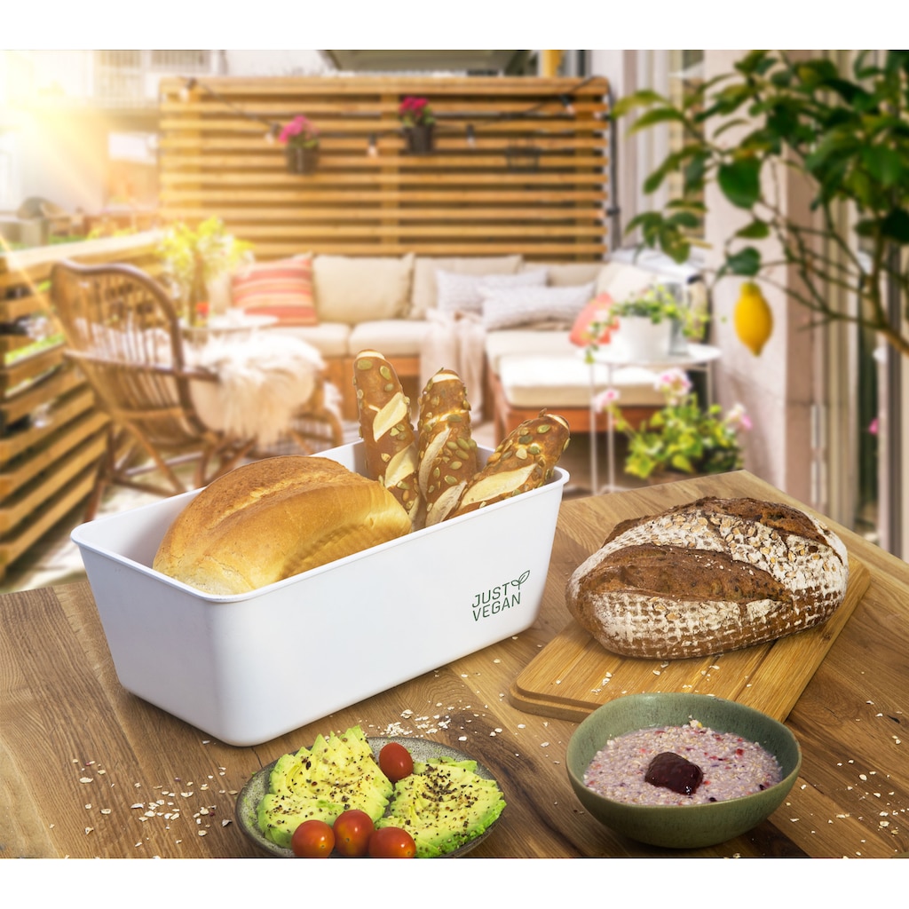 JUST VEGAN Brotkasten, (Set, 1 tlg., inkl. Schneidebrett)