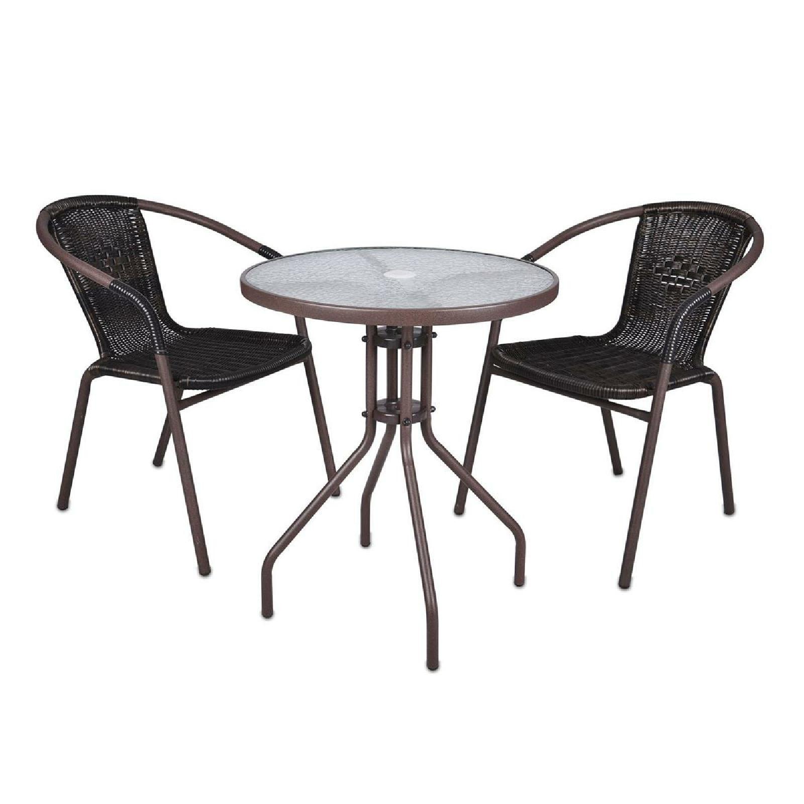 VCM Gartentisch »Bistro Tisch mit Glasplatte«