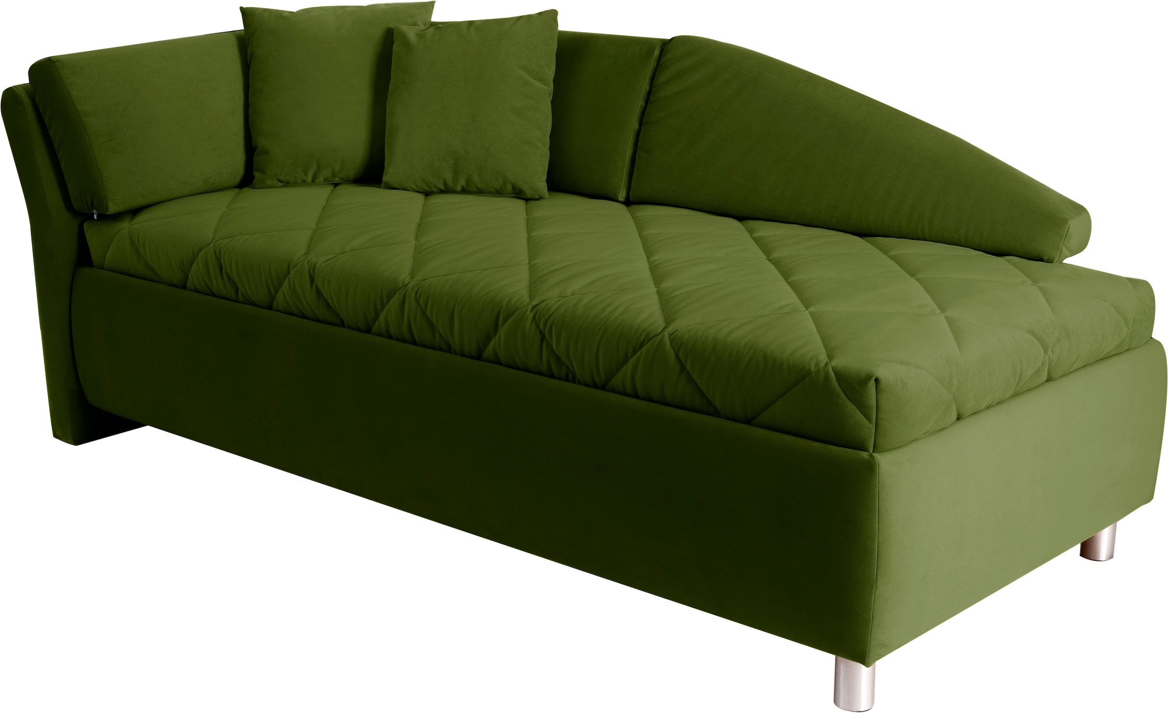 alina Schlafsofa, Bettkasten, Zierkissen-Set aus: 2 Stk. 40x40cm, 1 Stk. 30x30cm