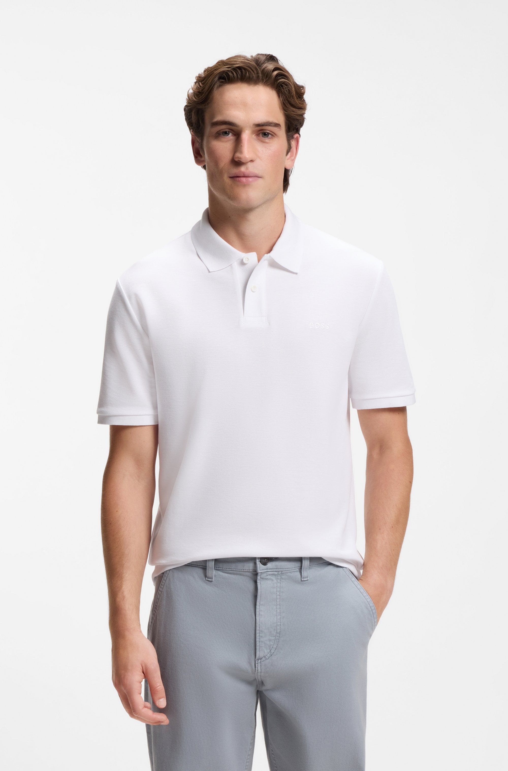 BOSS ORANGE Poloshirt "Phoenix Regular Fit" reine Baumwolle, Logostickerei