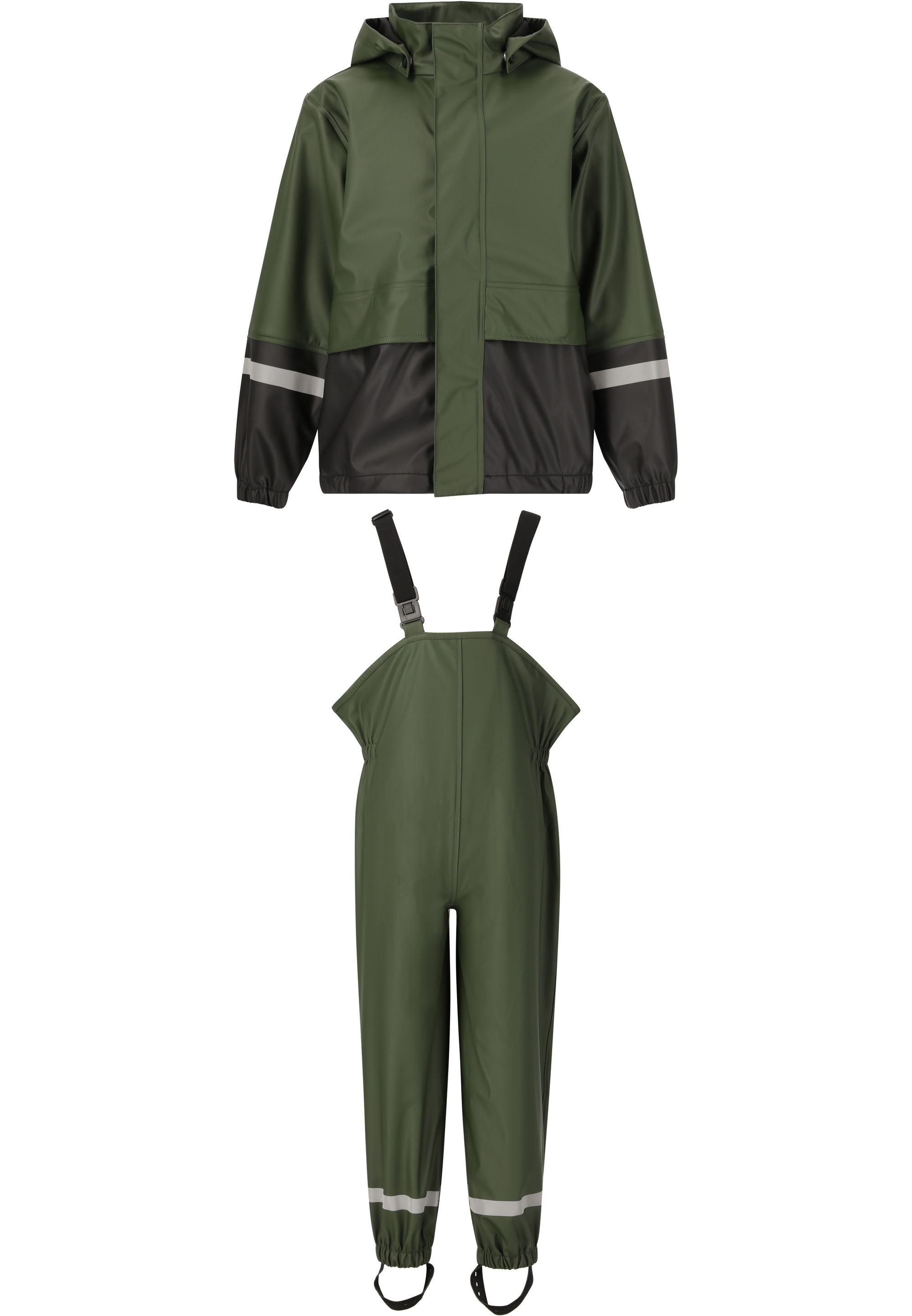 ZIGZAG Jungen Regenanzug "Simba"dunkelgrün, Gr. 98, mehrfarbig, 100% Polyester, Sportanzüge, in wasserdichter Qualität