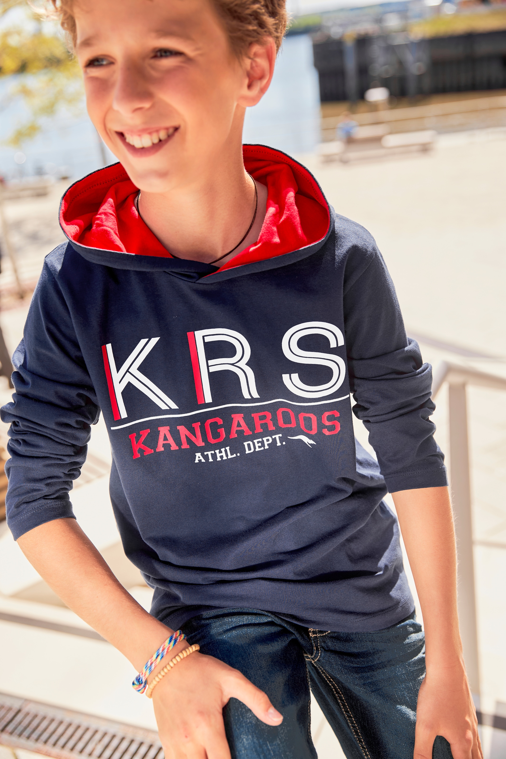 KangaROOS Kapuzenshirt »KRS«, mit farbigen Kapuzenfutter | BAUR