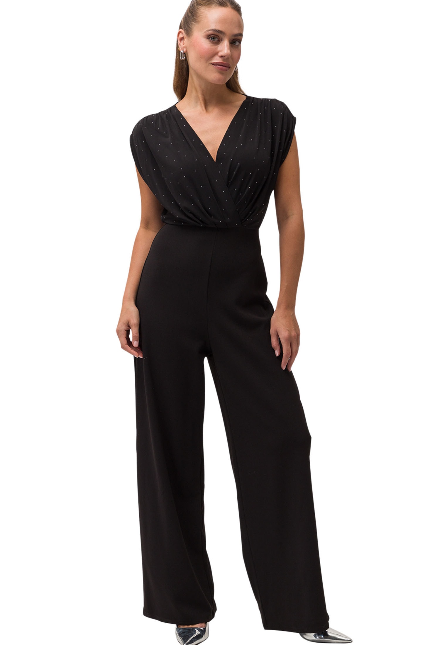 Zero Overall »zero Jumpsuit mit Glitzersteinchen«, (1 tlg.), Wickeldesign