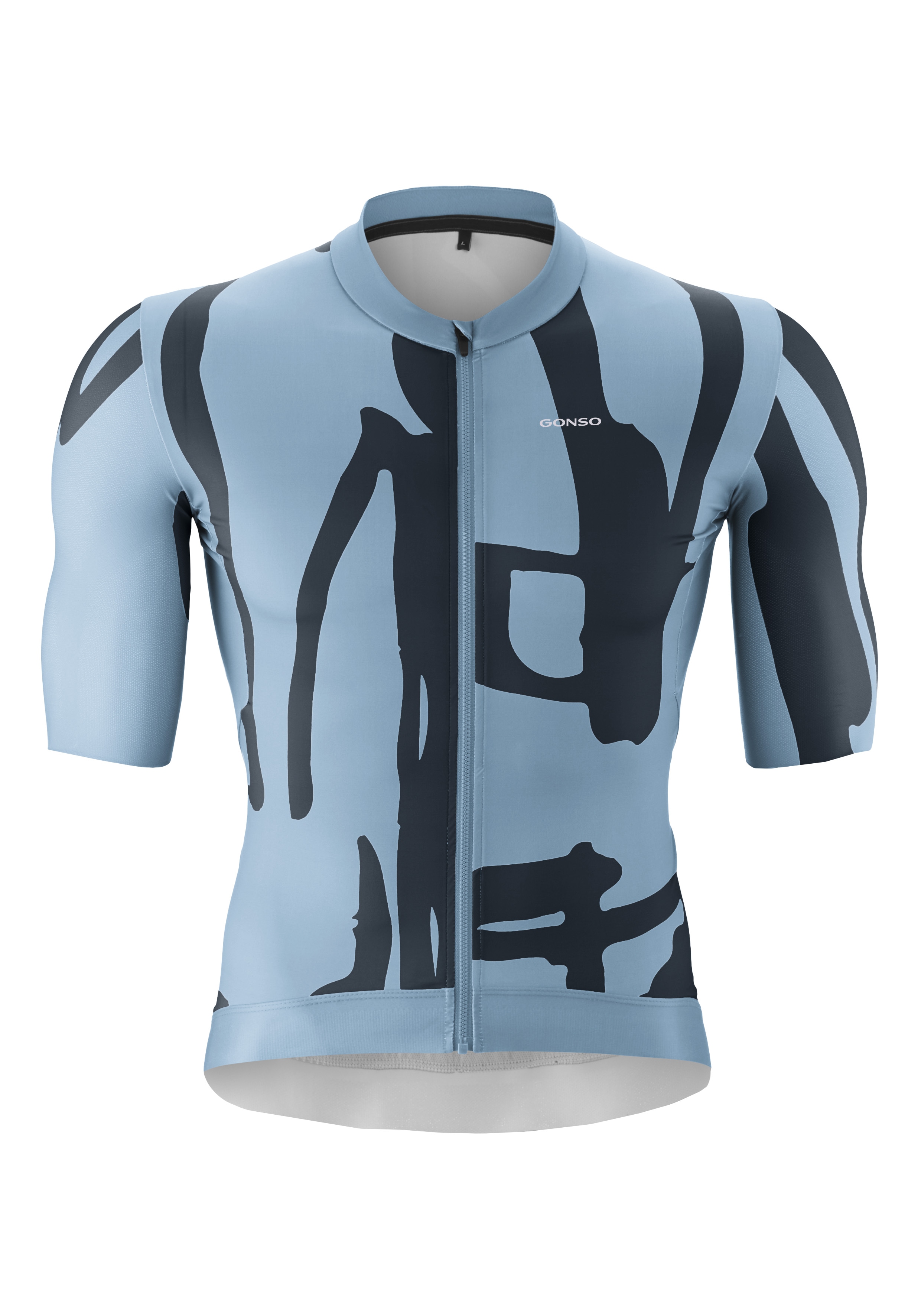 Gonso Radtrikot "Road Jersey Print M" Herren Fahrradtrikot, modernes Trikot mit 3-teiliger Rückentasche