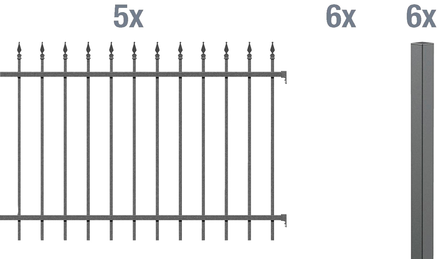 Metallzaun Grund-Set Chaussee Anthrazit z. Aufschrauben 120 cm x 1000 cm günstig online kaufen