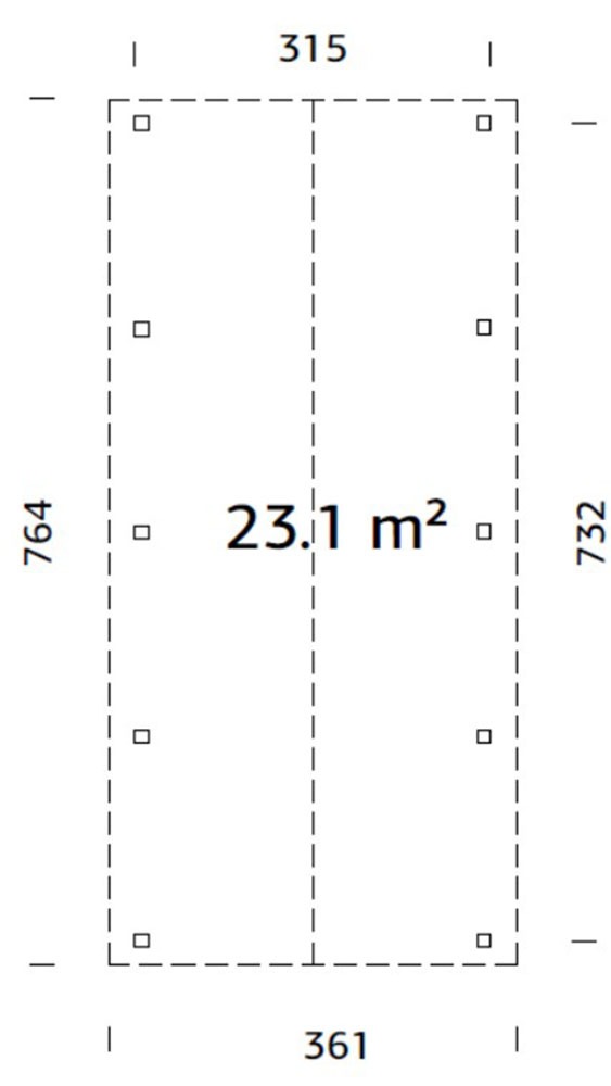 Palmako Einzelcarport »Robert« Massivholz 291 cm natur