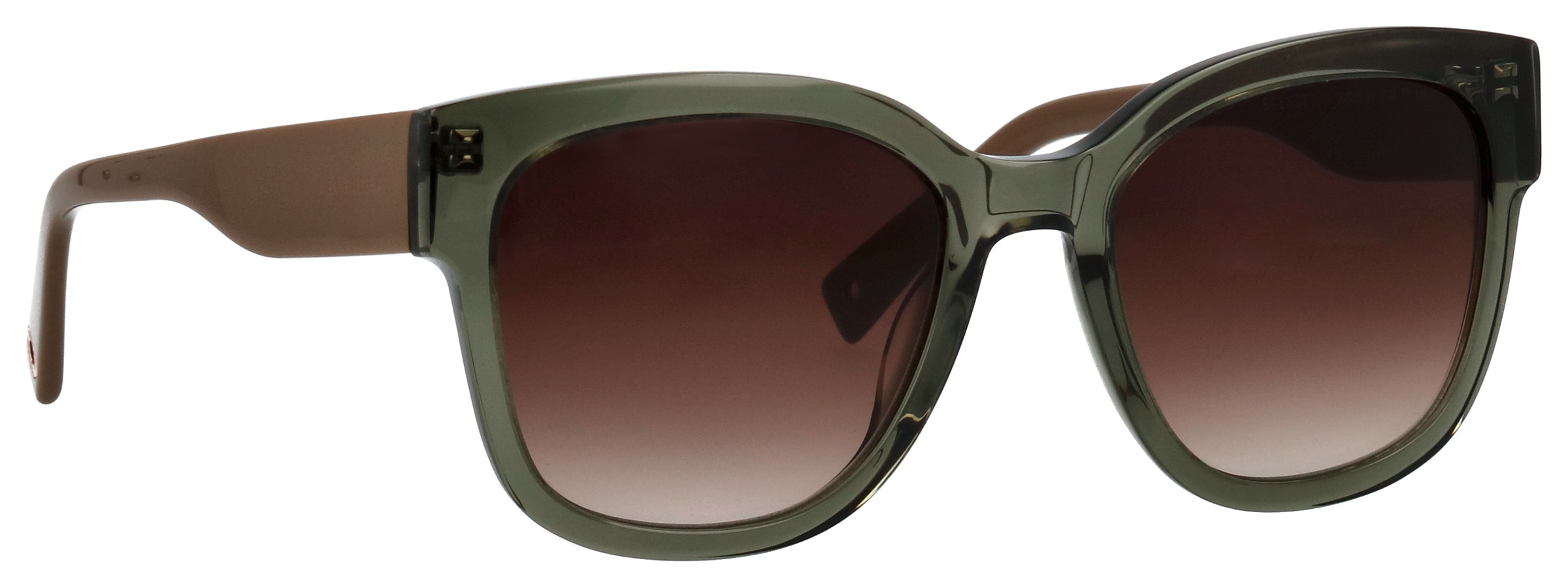Sonnenbrille BRENDEL EYEWEAR "Modell 906203", Damen, braun, grün, leicht glänzend, Sonnenbrillen Sonnenbrille, Form Karree/Eckig, Logoschriftzug auf Bügel, Kunststofffassung