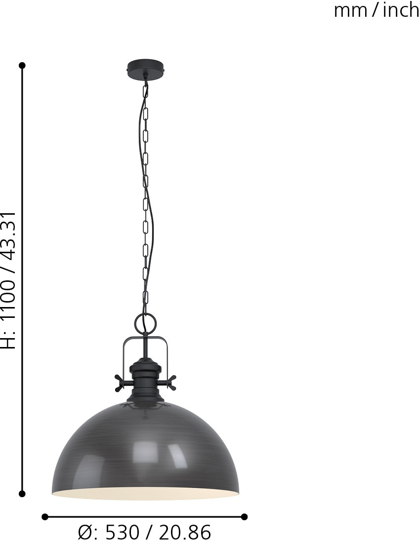EGLO Pendelleuchte »COMBWICH«, 1 flammig-flammig, BAUR Wohnzimmerlampe, | 53 Hängelampe E27 cm, Hängeleuchte, Esstischlampe