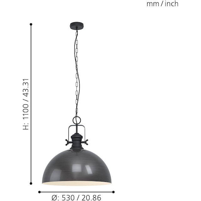 | flammig-flammig, Hängeleuchte, Esstischlampe, 53 cm, Hängelampe 1 »COMBWICH«, Wohnzimmerlampe, E27 BAUR Pendelleuchte EGLO