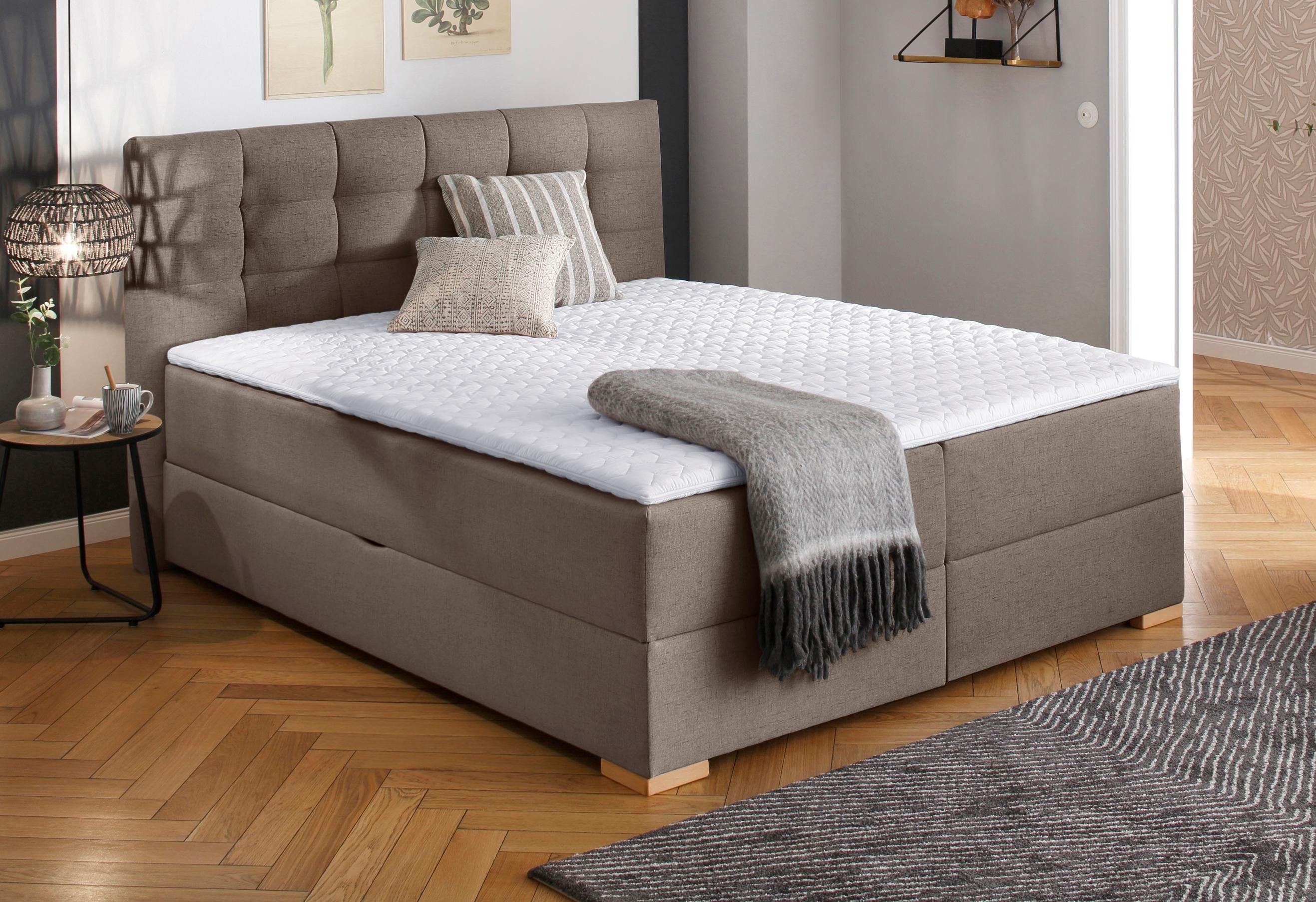 Home affaire Boxbett "Olivet mit Bettkasten" in 4 Farben, 4 Breiten, 2 Matratzenarten, auch in Überlänge 220 cm