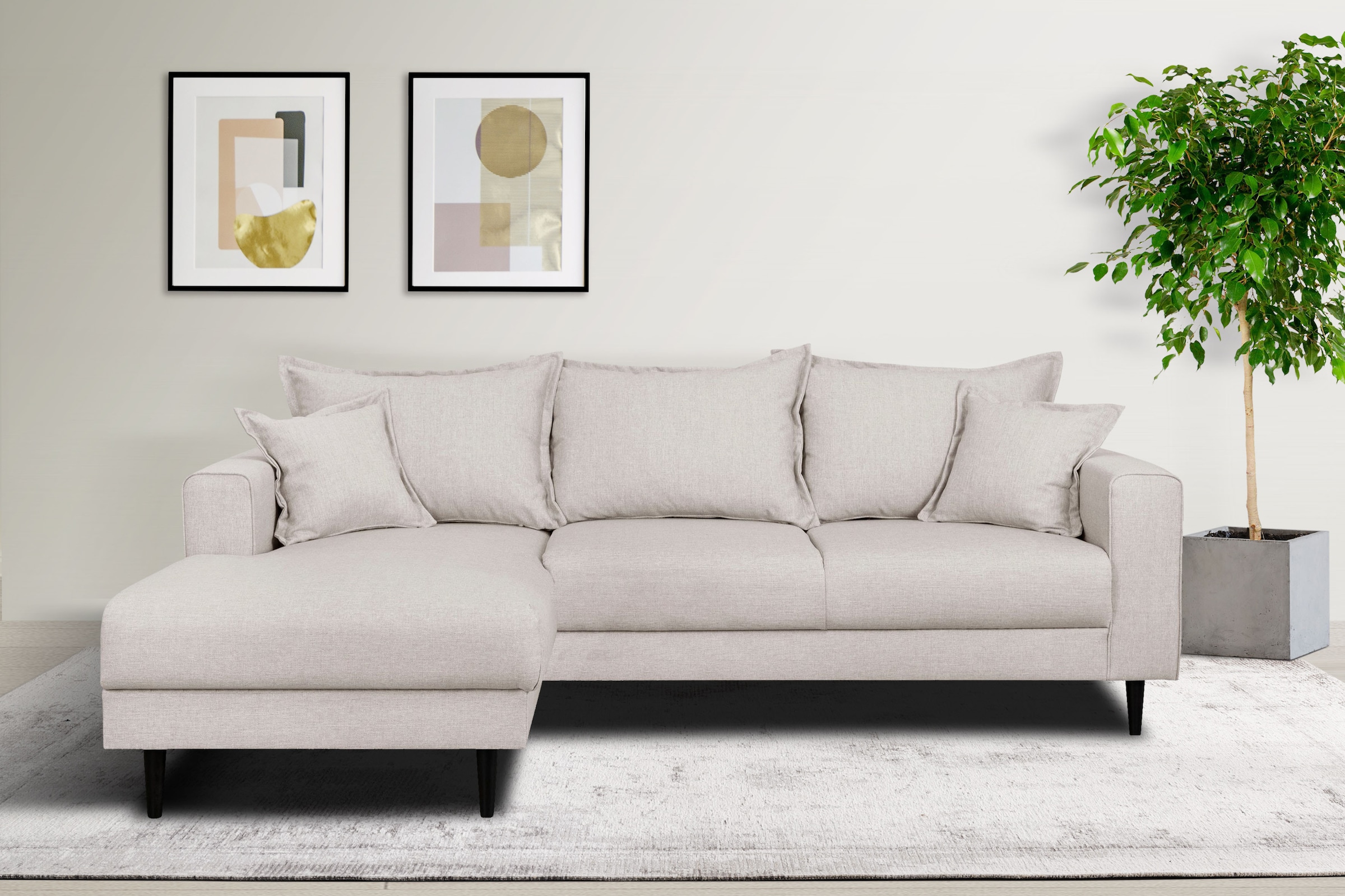 Home affaire Ecksofa "VEYRAS L-Form, hoher Sitzkomfort, Maße B/T/H: 230/150 günstig online kaufen
