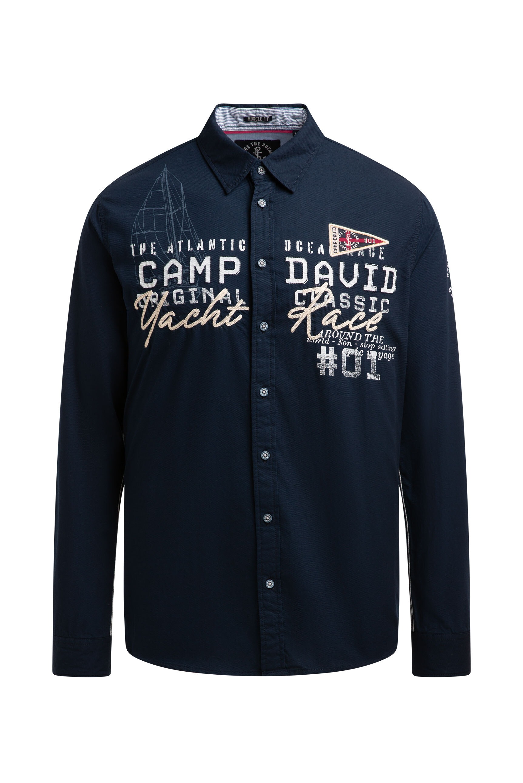 CAMP DAVID Langarmhemd mit Kentkragen