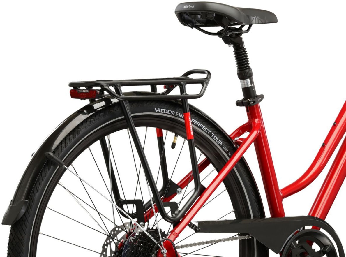 Kross Trekkingrad »Damen-Trekkingrad 28" Trans 5.0 Rot 18 Gänge« 18 Gang Shimano CUES U3020 Schaltwerk Kettenschaltung
