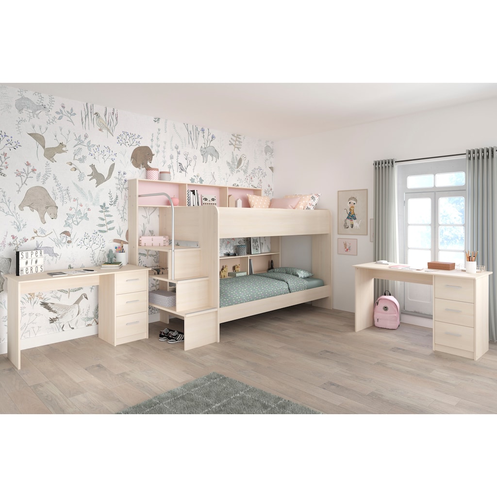 Parisot Jugendzimmer-Set »Bibop«, (3 St., Etagenbett, zwei Schreibtische)