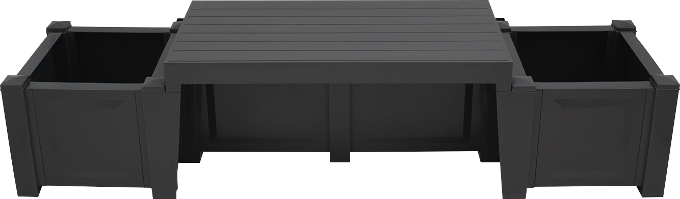 Gartenbank KHW, B:174cm H:47cm T:49cm, grau, Kunststoff, Outdoor, Sitzbänke, ""Berlin", aus wetterfestem Kunststoff, anthrazit", für 2 Personen, mit