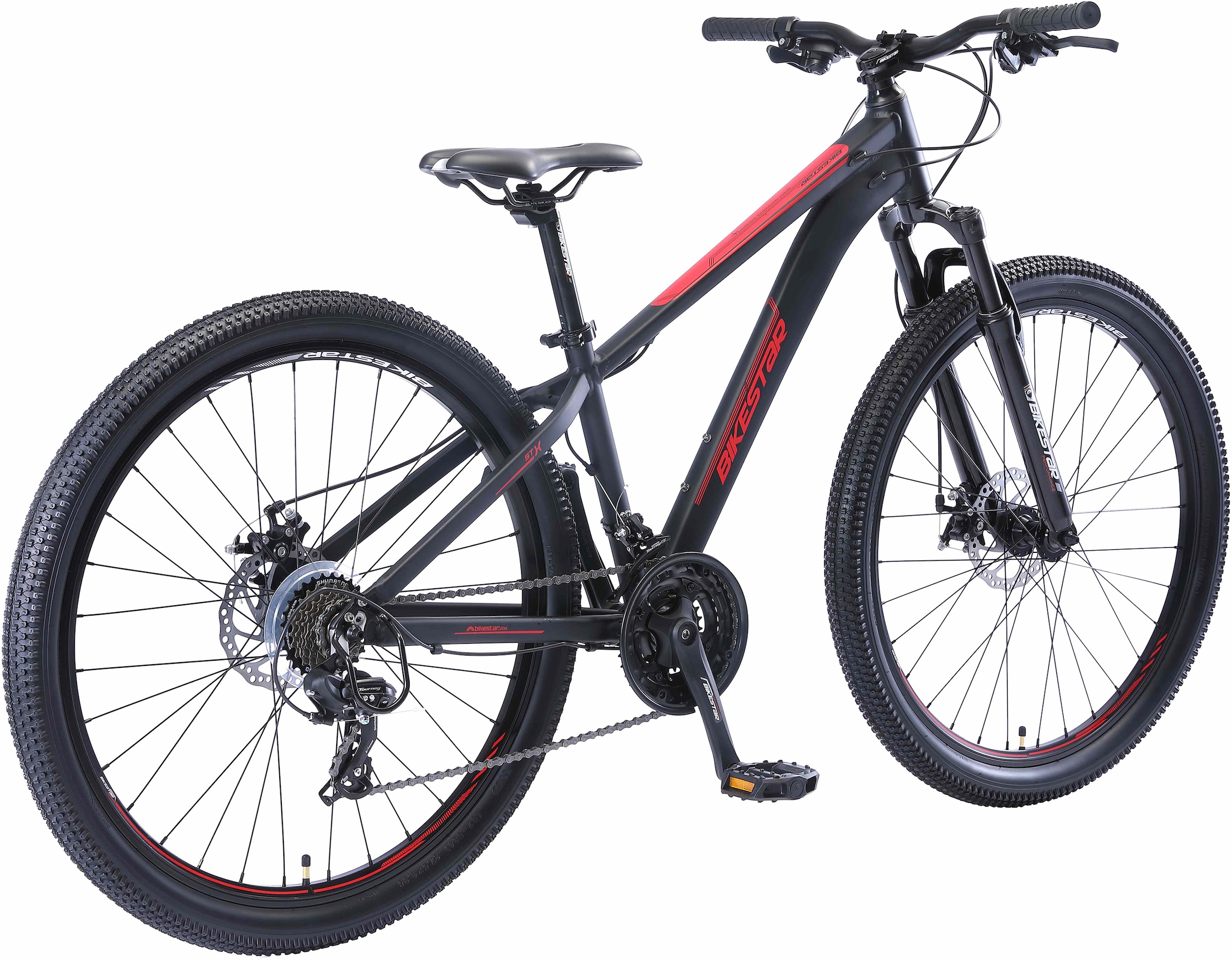Bikestar Mountainbike, 21 Gang, Shimano, RD-TY300 Schaltwerk, Kettenschaltung, für Damen und Herren, Kettenschaltung