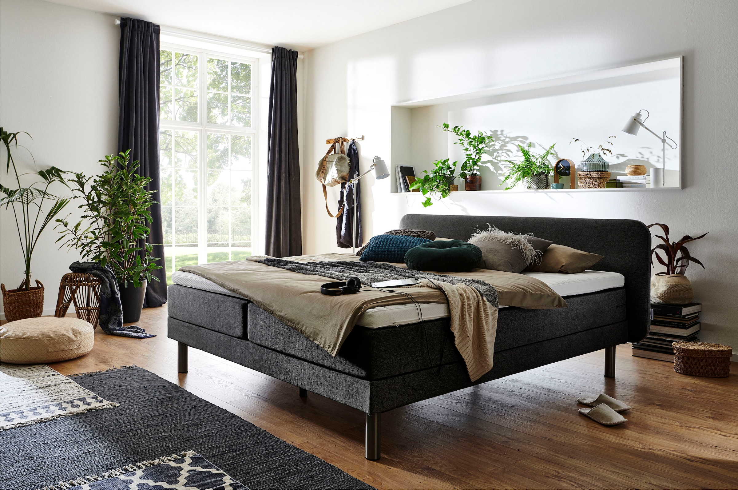 ATLANTIC home collection 1100000002199 "Carola" mit 7-Zonen-Taschen-Federkernmatratze und Komfortschaum-Topper