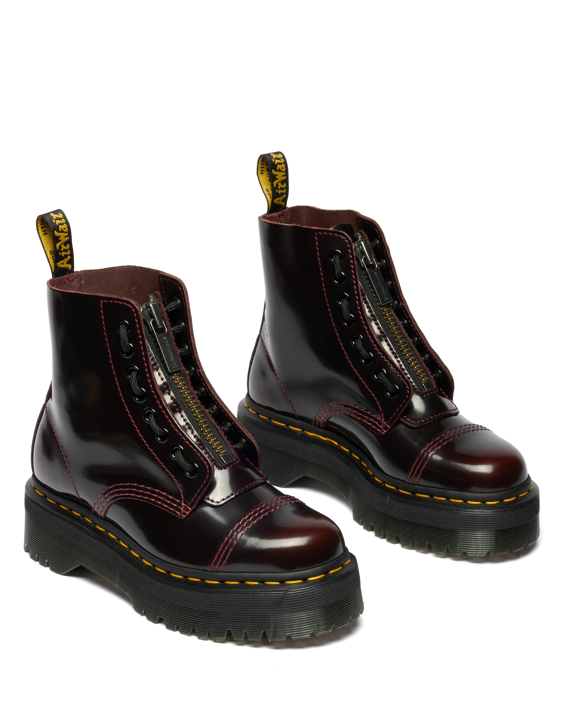 Thumbnail - DR. MARTENS Schnürboots "Sinclair Gemilltes Nappaleder Plateaustiefel" Plateauboots, Chunky Boot mit Front-Reißverschlus...
