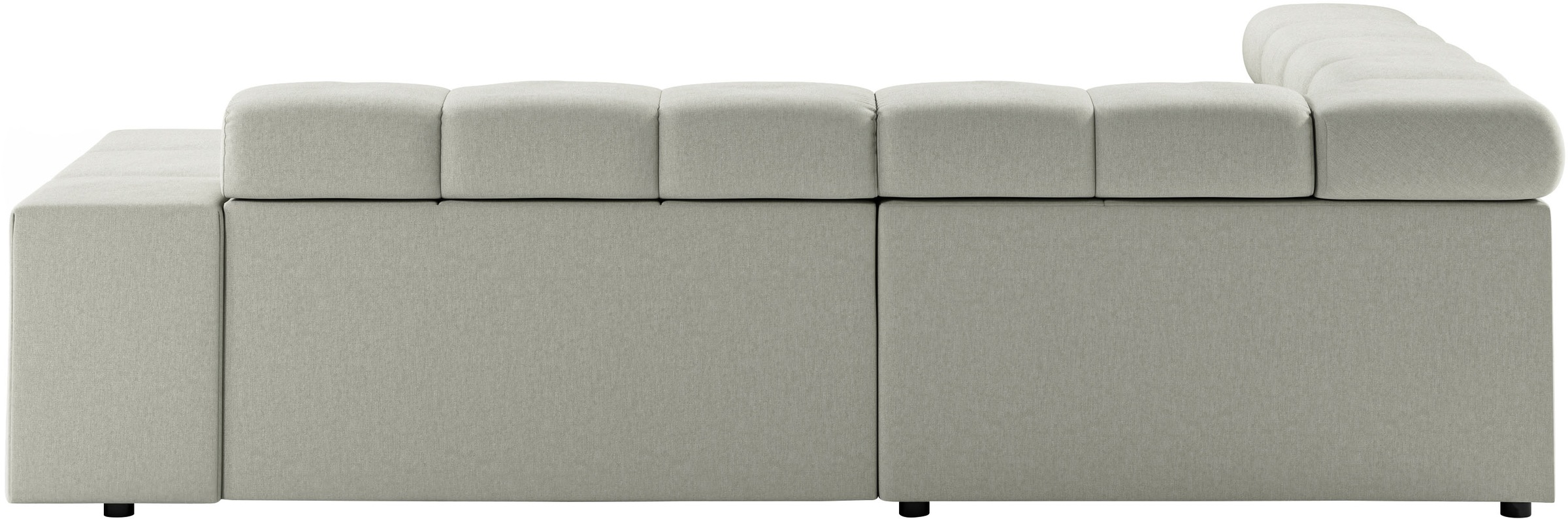 INOSIGN Ecksofa »Ancona, incl. Kopfteilverstellung + 3 Zierkissen, L-Form, bequem«, wahlweise motorische Sitztiefenverstellung, B/T(H: 249/215/70 cm