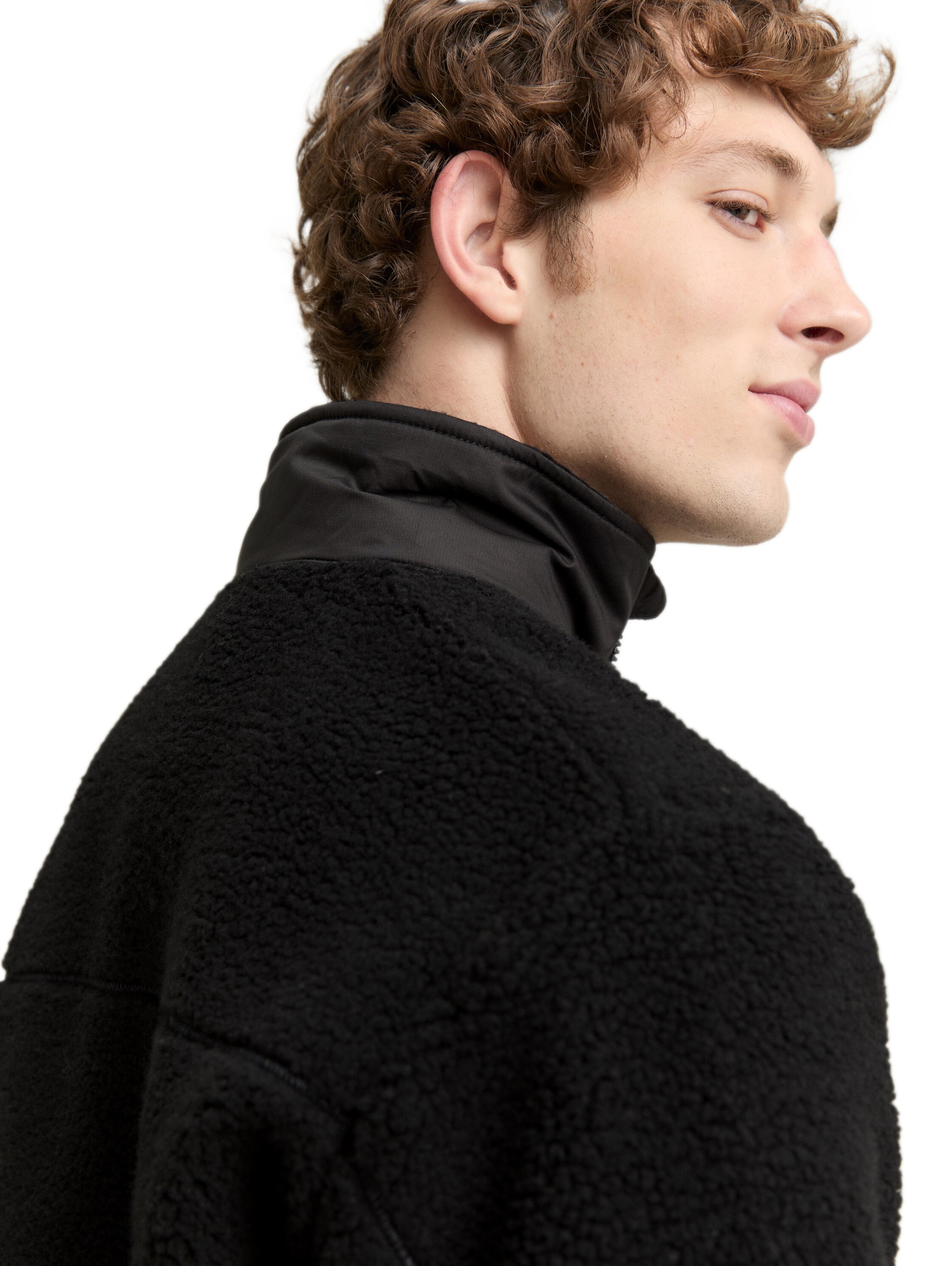TOM TAILOR Denim Fleecejacke, mit Logo Stickerei
