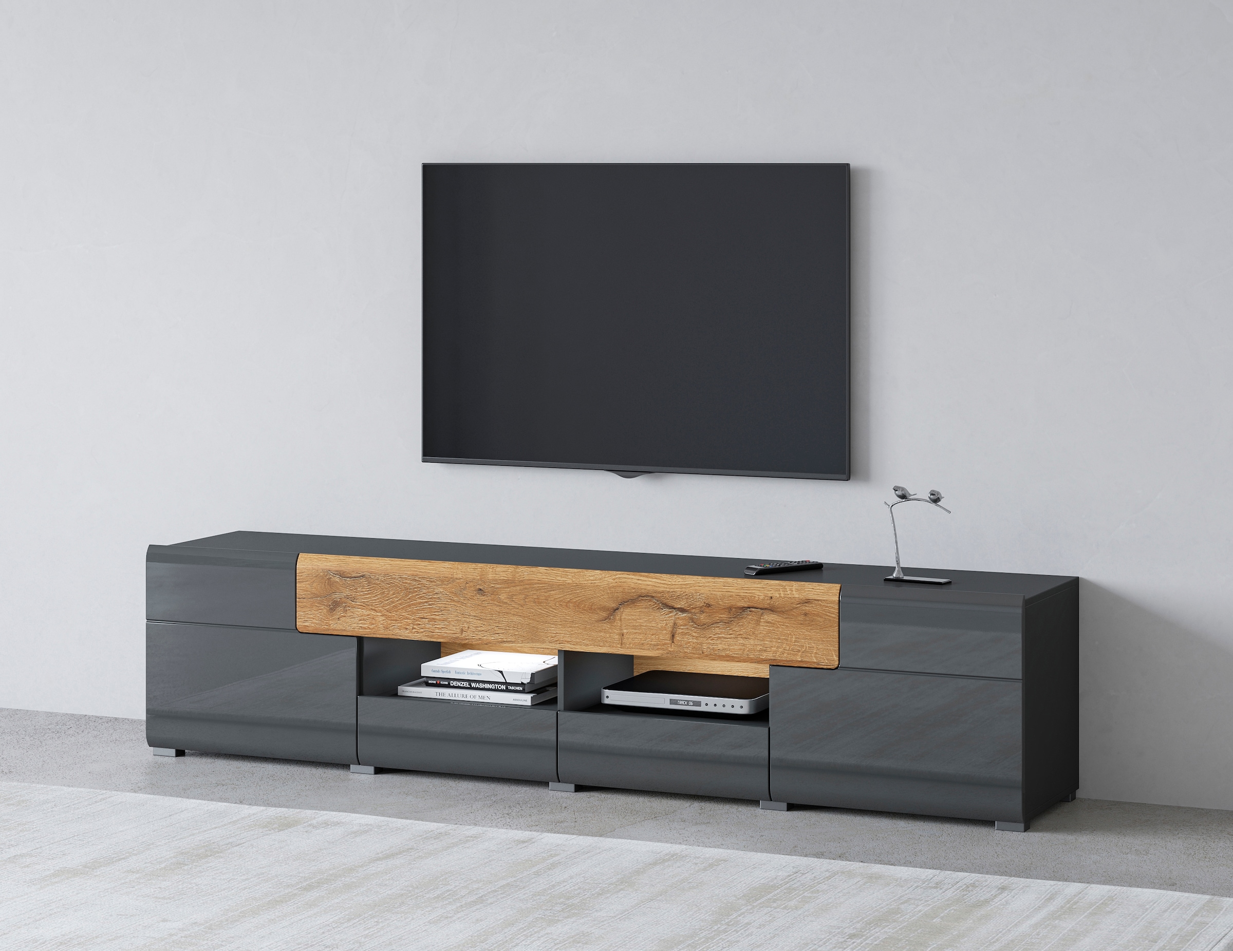 OTTO home Lowboard "Toledo,Breite 209cm, trendige TV-Schrank mit dekorative günstig online kaufen