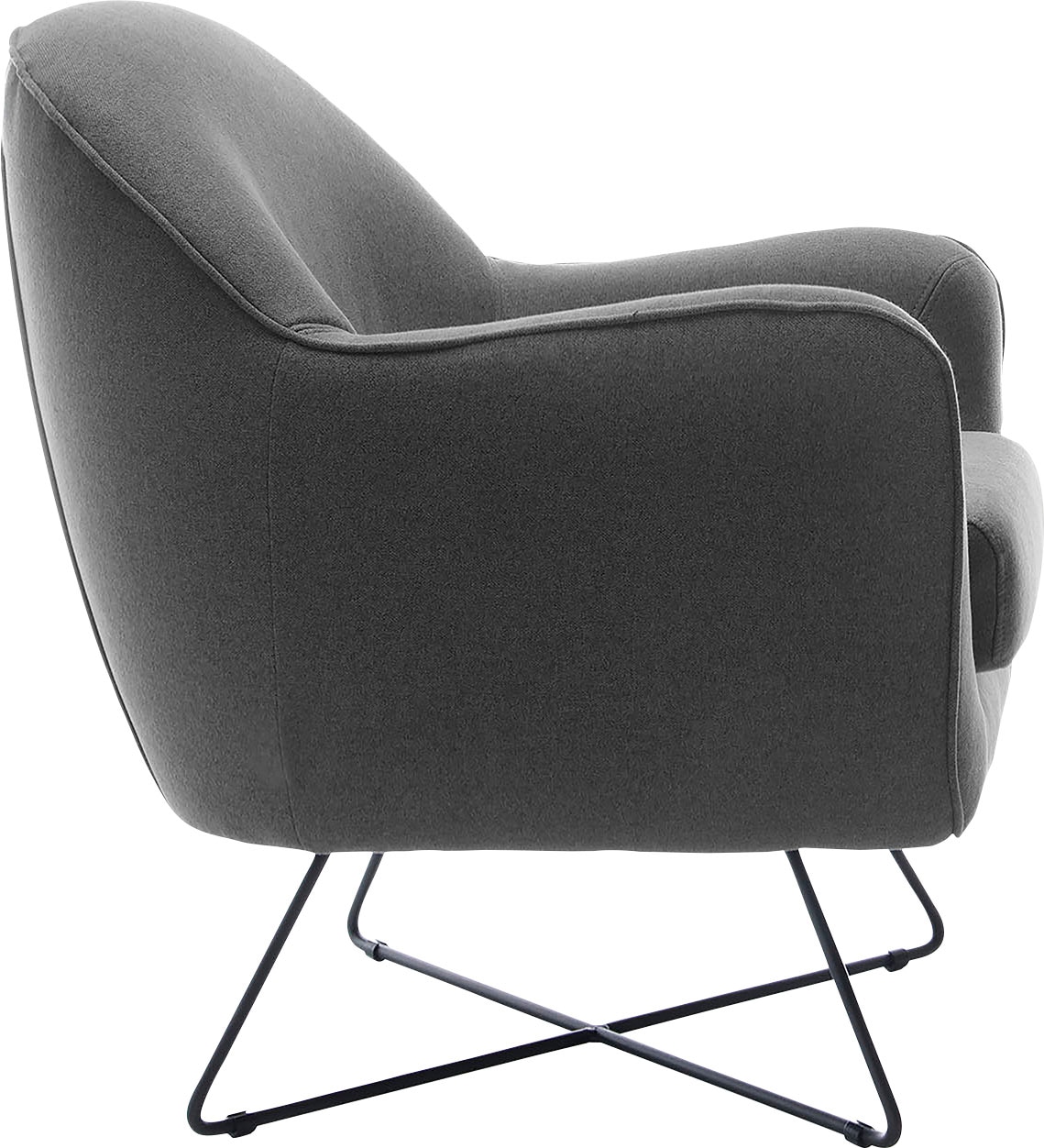 TRENDMANUFAKTUR Sessel »Evora, Loungesessel, Designsessel«, in zeitlosem Stil mit modernem Metallgestell