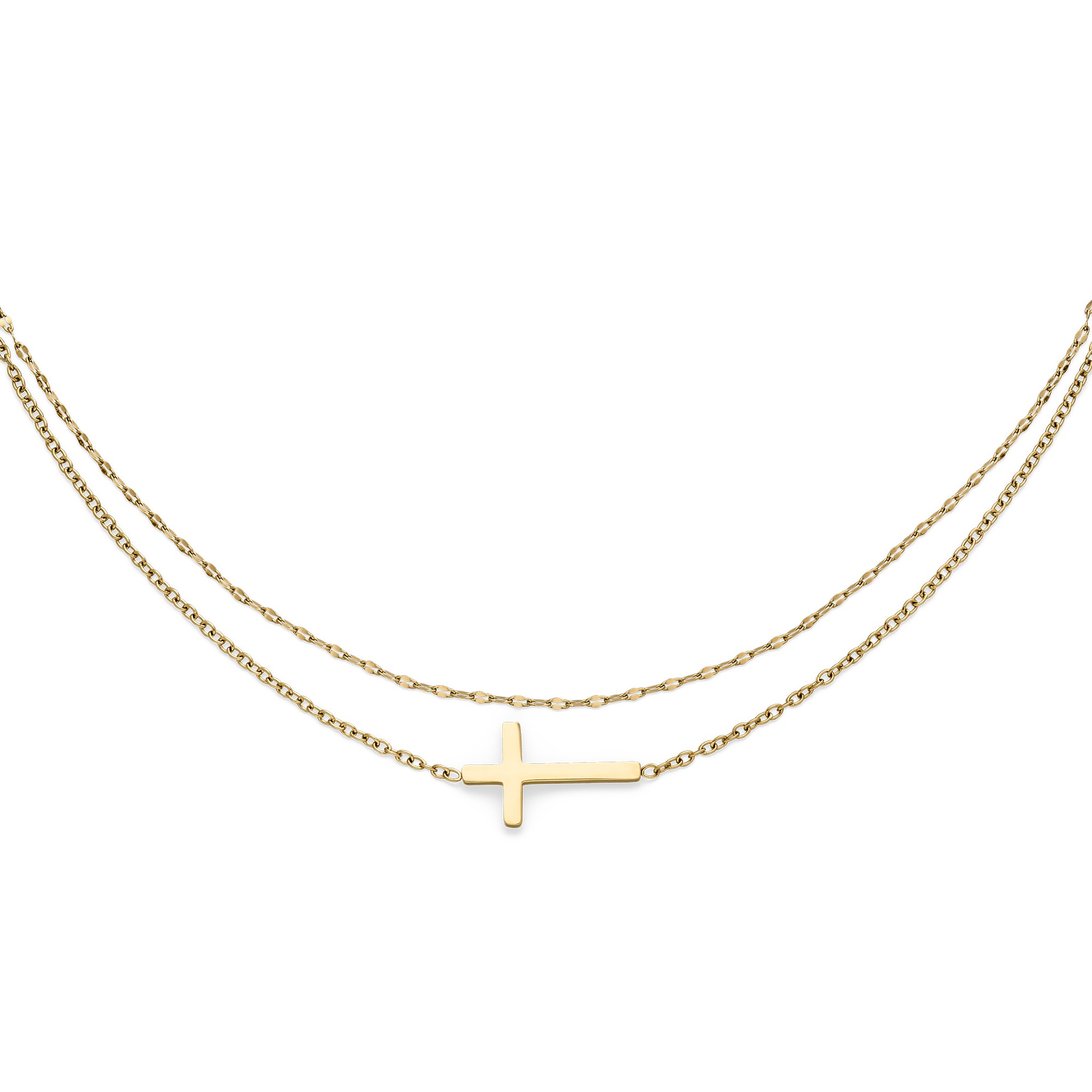 s.Oliver Armband »Modern Cross, Kreuz-Optik«
