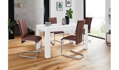 Homexperts Essgruppe »Nick3-Mulan«, (Set, 5 tlg.), mit 4 Stühlen, Tisch in weiß,... kaufen